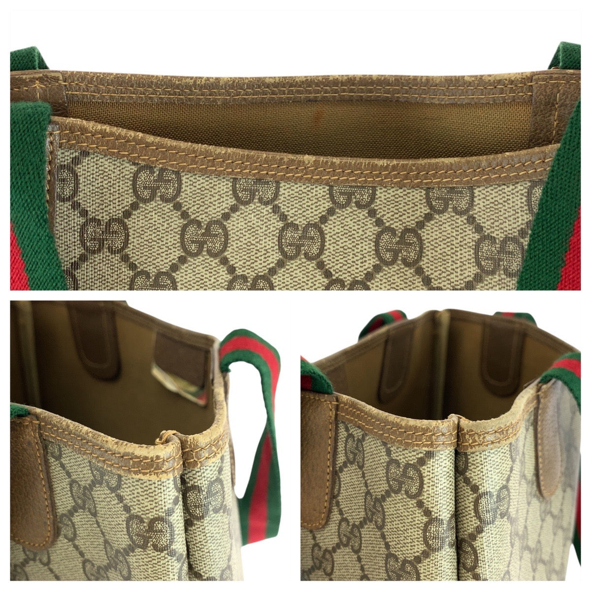 18130
GUCCI グッチ シェリーライン オールドグッチ ベージュ ブラウン GGスプリームキャンバス / レザー 39 02 003 トートバッグ ショルダーバッグ  レディース ABP32