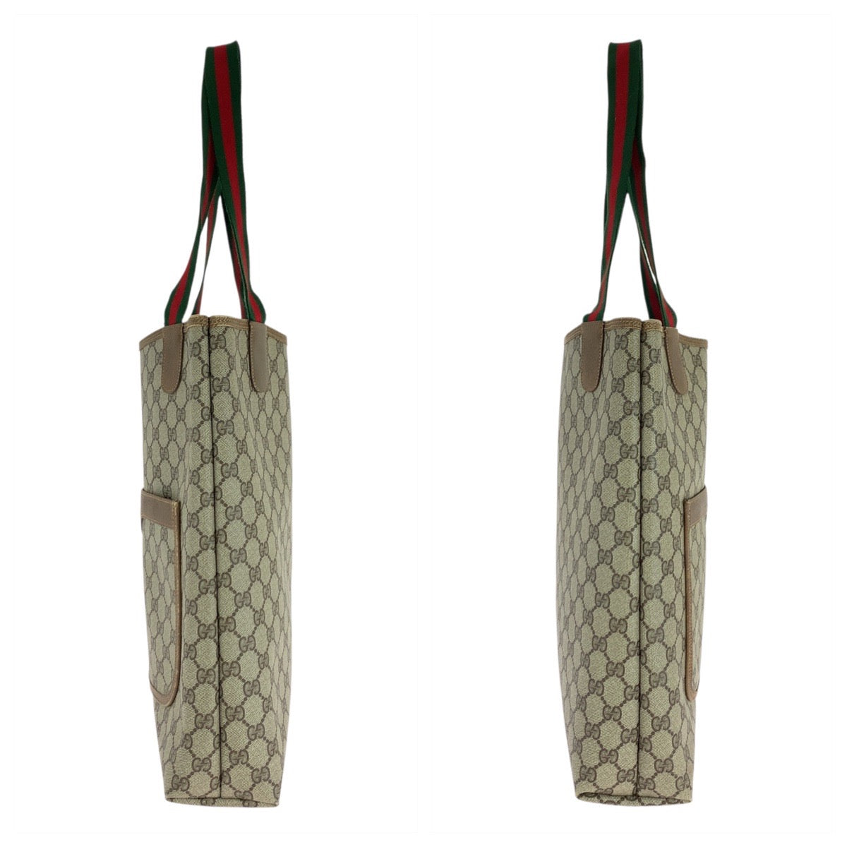 18130
GUCCI グッチ シェリーライン オールドグッチ ベージュ ブラウン GGスプリームキャンバス / レザー 39 02 003 トートバッグ ショルダーバッグ  レディース ABP32
