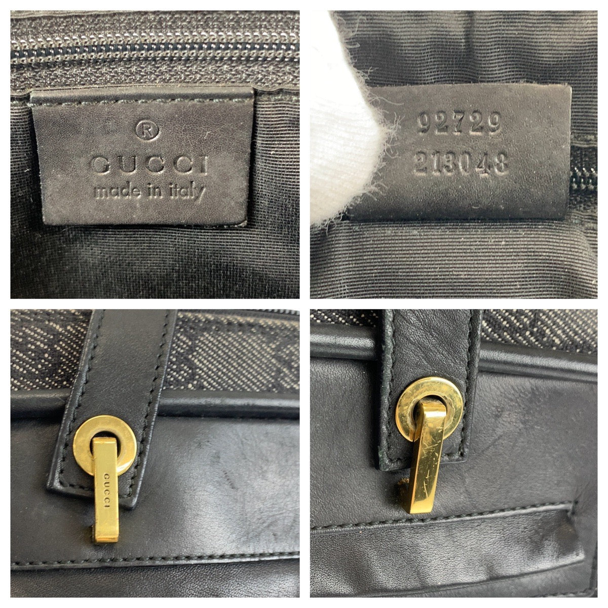 18131
GUCCI グッチ ブラック 黒 ゴールド金具 GGキャンバス / レザー 92729 ショルダーバッグ  レディース ABP39