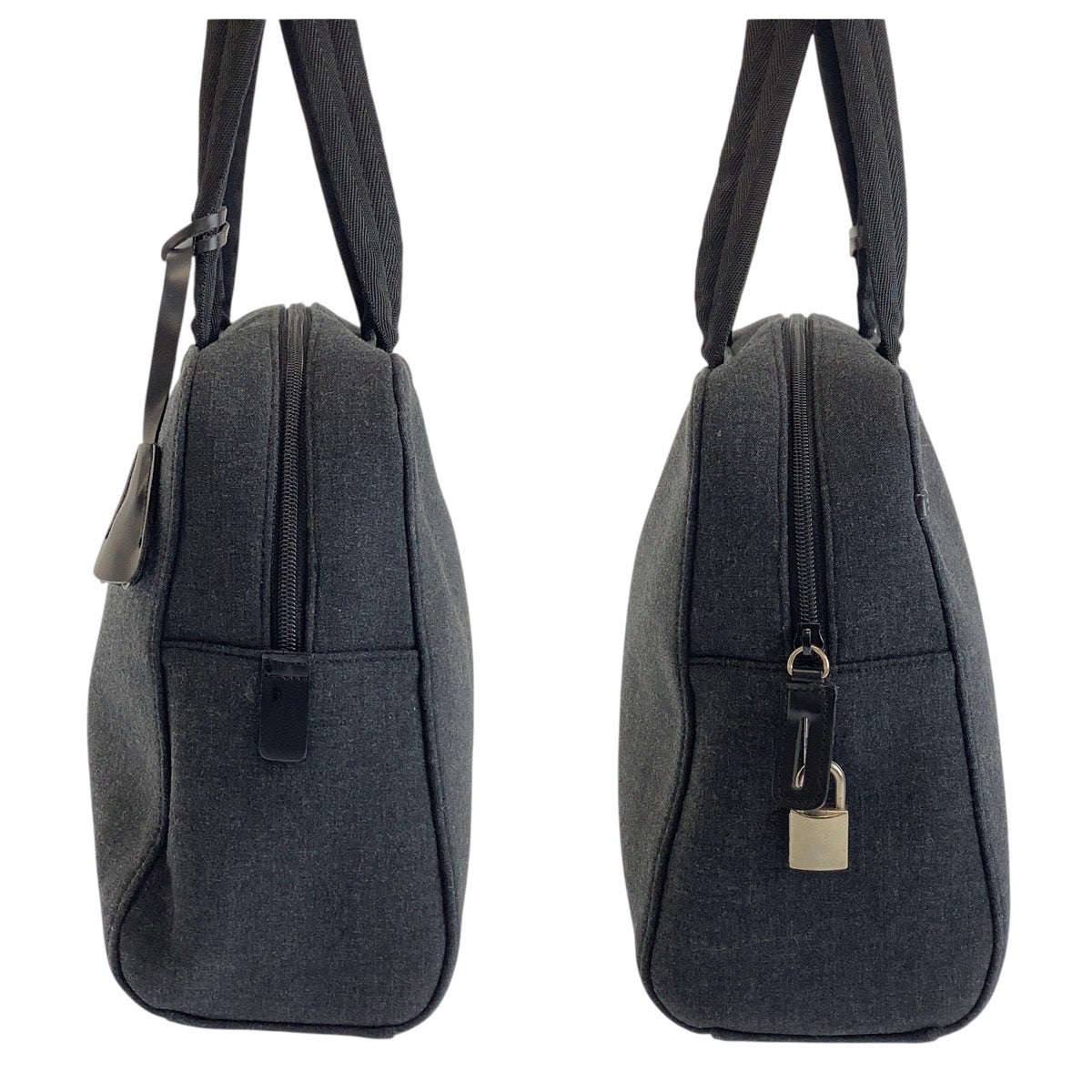 18132
PRADA プラダ プラダスポーツ グレー ブラック シルバー金具 キャンバス トートバッグ ショルダーバッグ 男女兼用  レディース A40