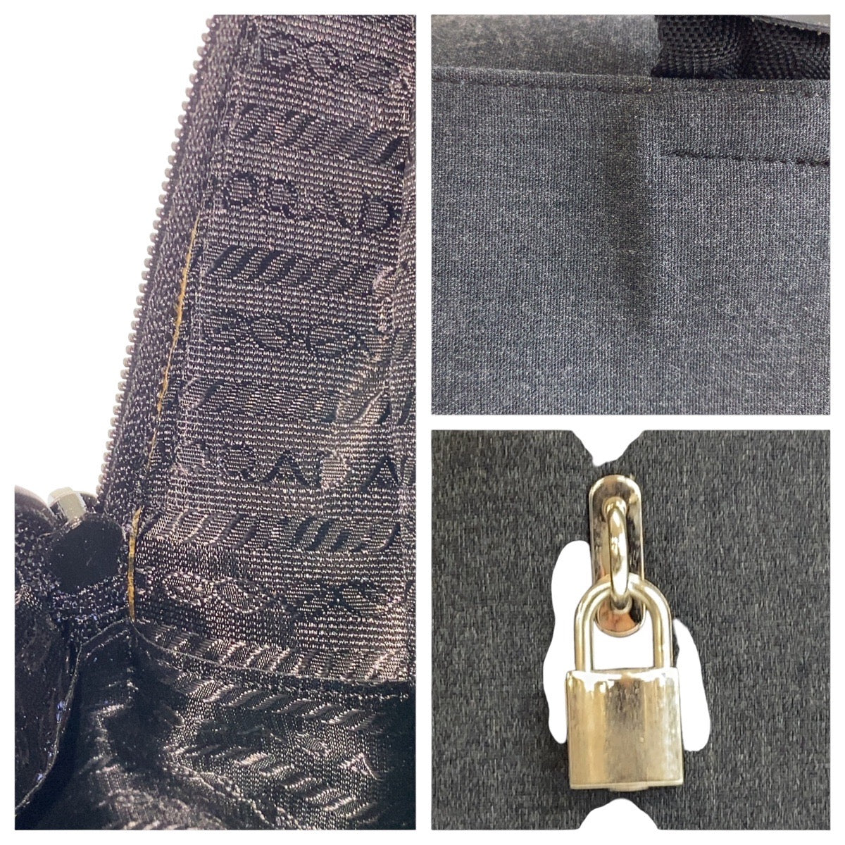 18132
PRADA プラダ プラダスポーツ グレー ブラック シルバー金具 キャンバス トートバッグ ショルダーバッグ 男女兼用  レディース A40