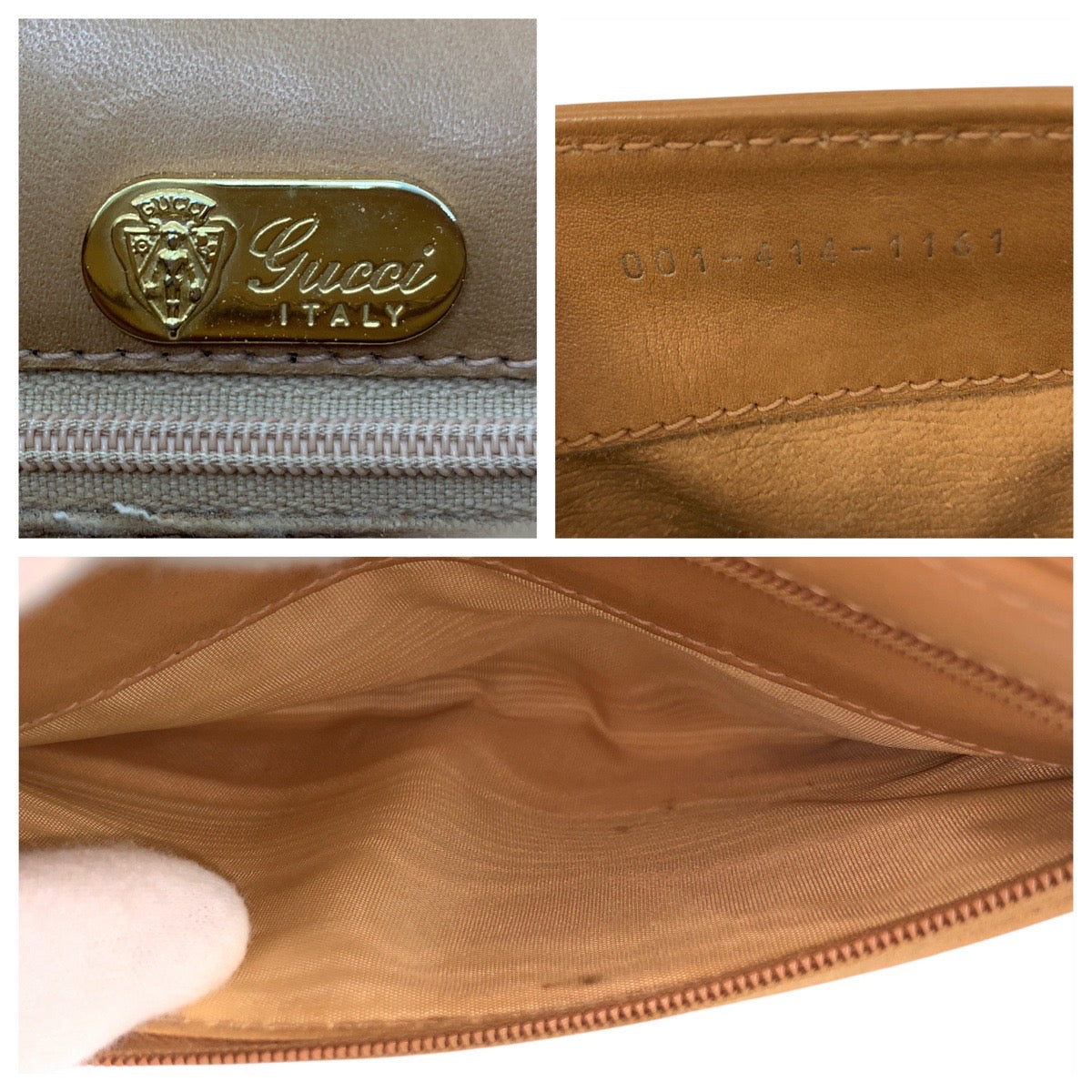 18134
GUCCI グッチ ヴィンテージ マイクロGG オールドグッチ ブラウン ゴールド金具 PVC / レザー 001 414 1161 ショルダーバッグ ポシェット レディース ABP46