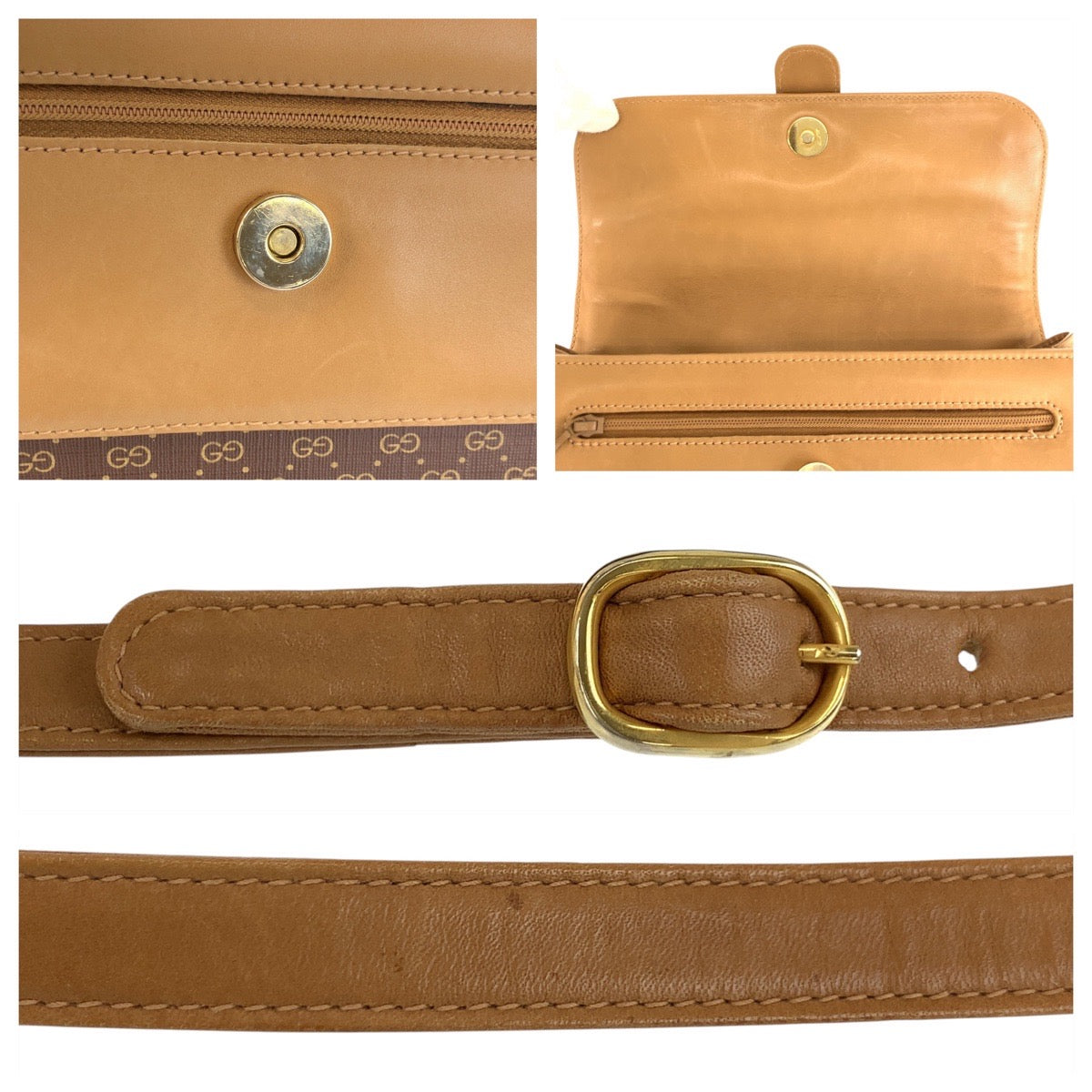 18134
GUCCI グッチ ヴィンテージ マイクロGG オールドグッチ ブラウン ゴールド金具 PVC / レザー 001 414 1161 ショルダーバッグ ポシェット レディース ABP46