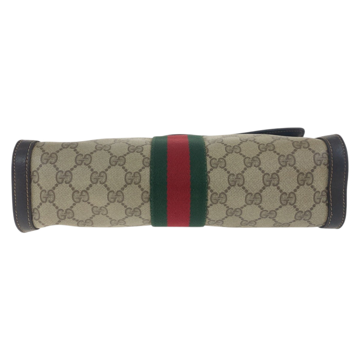 18135
GUCCI グッチ ヴィンテージ オールドグッチ シェリーライン インターロッキング ブラウン ゴールド金具 GGスプリームキャンバス / レザー クラッチバッグ セカンドバッグ  レディース B