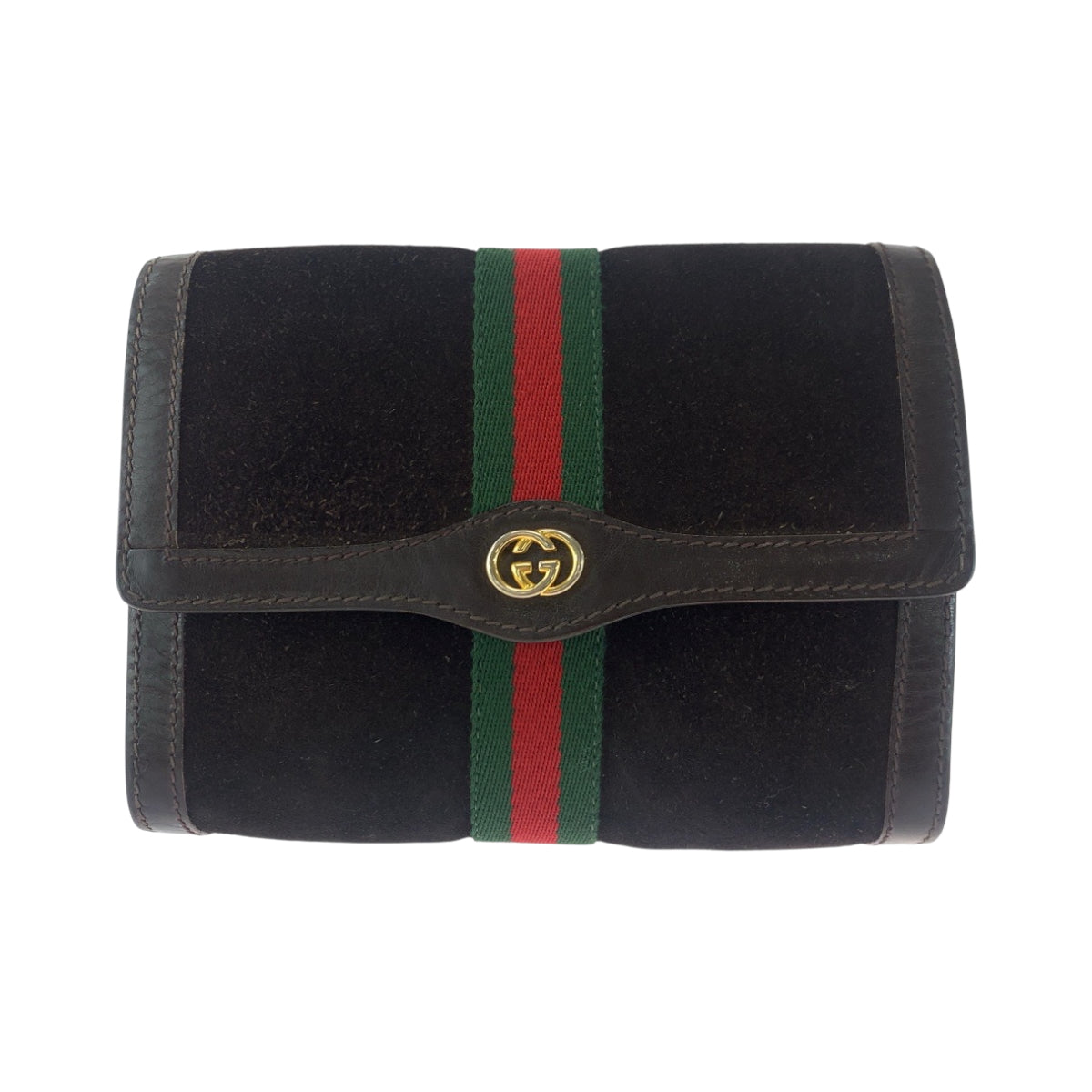 18136
GUCCI グッチ オールドグッチ シェリーライン グッチパフューム ブラウン ゴールド金具 スウェード クラッチバッグ セカンドバッグ  レディース ABP25