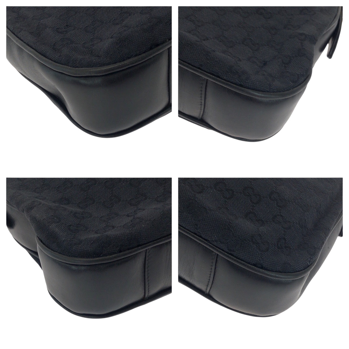 18138
GUCCI グッチ ブラック 黒 ゴールド金具 GGキャンバス ホーボー ショルダーバッグ レディース ABP50