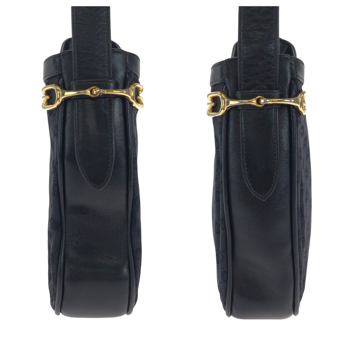 18138
GUCCI グッチ ブラック 黒 ゴールド金具 GGキャンバス ホーボー ショルダーバッグ レディース ABP50