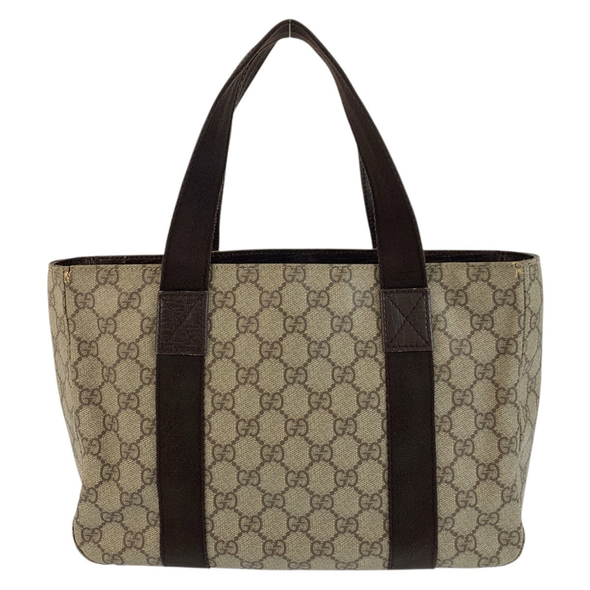 18139
GUCCI グッチ ベージュ ブラウン GGスプリームキャンバス / レザー 141976 トートバッグ ハンドバッグ  レディース AB24