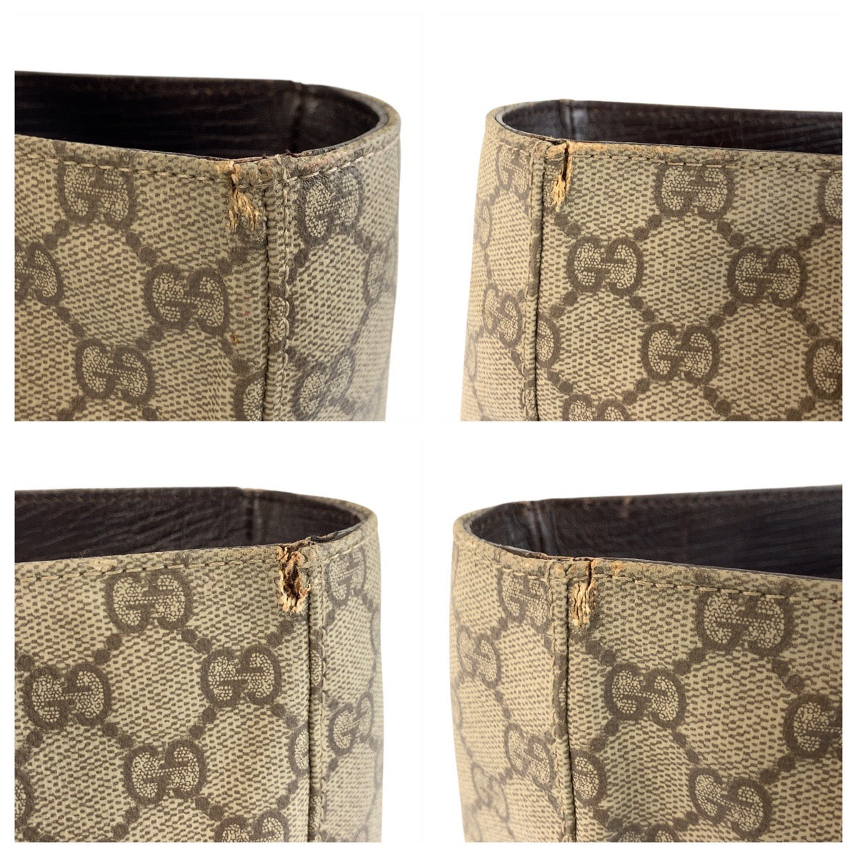 18139
GUCCI グッチ ベージュ ブラウン GGスプリームキャンバス / レザー 141976 トートバッグ ハンドバッグ  レディース AB24