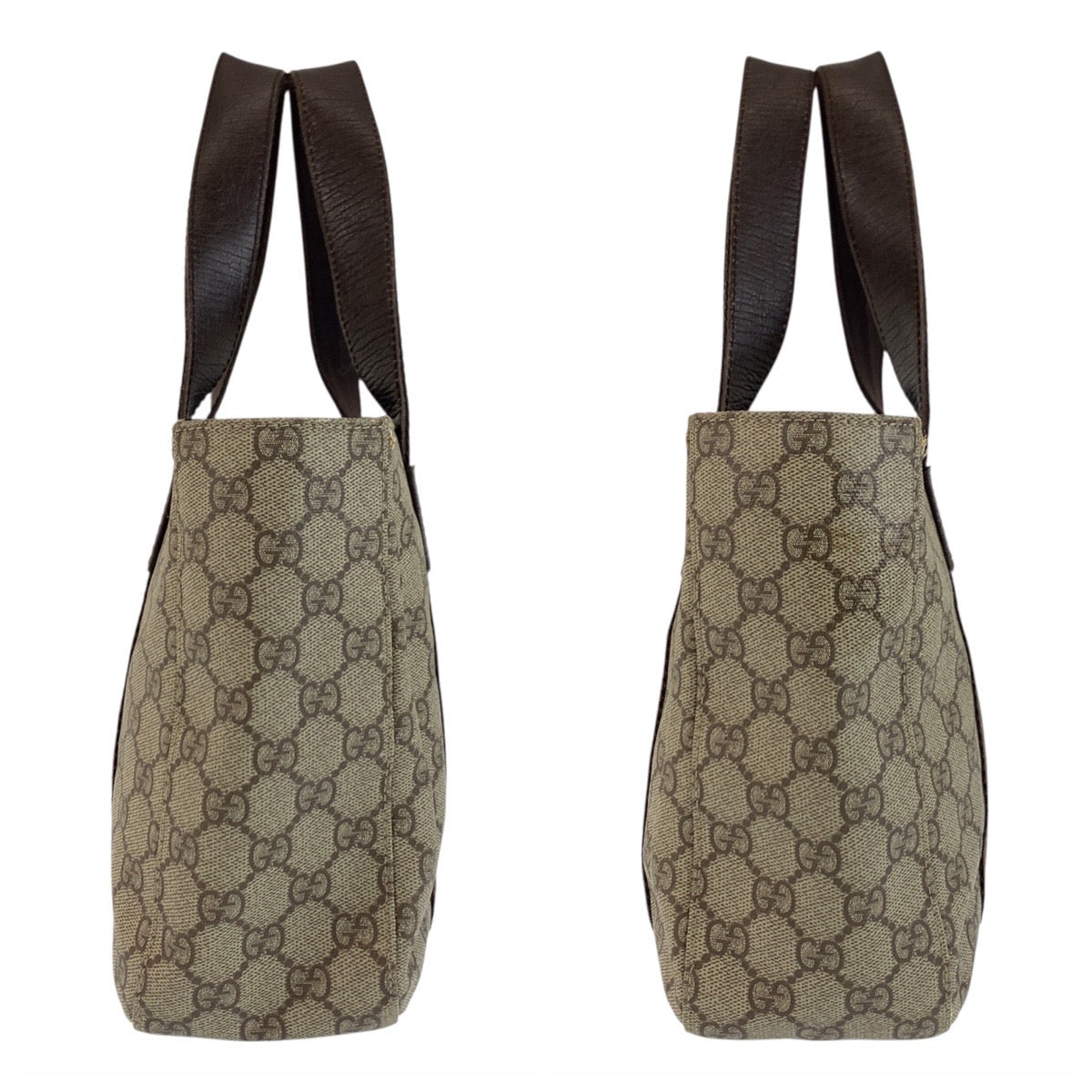 18139
GUCCI グッチ ベージュ ブラウン GGスプリームキャンバス / レザー 141976 トートバッグ ハンドバッグ  レディース AB24