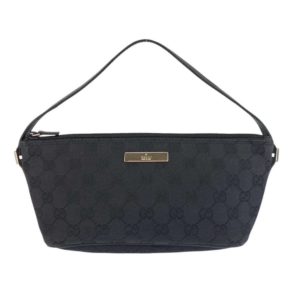 18140
GUCCI グッチ ブラック 黒 シルバー金具 GGキャンバス / レザー 039 1103 ハンドバッグ アクセサリーポーチ  レディース ABP38