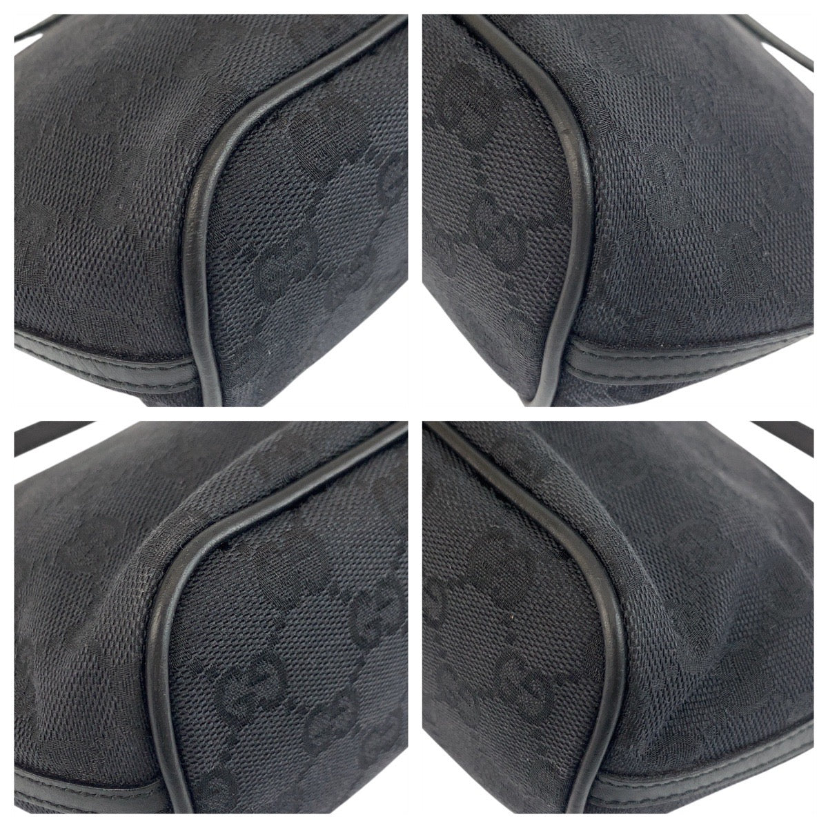 18140
GUCCI グッチ ブラック 黒 シルバー金具 GGキャンバス / レザー 039 1103 ハンドバッグ アクセサリーポーチ  レディース ABP38