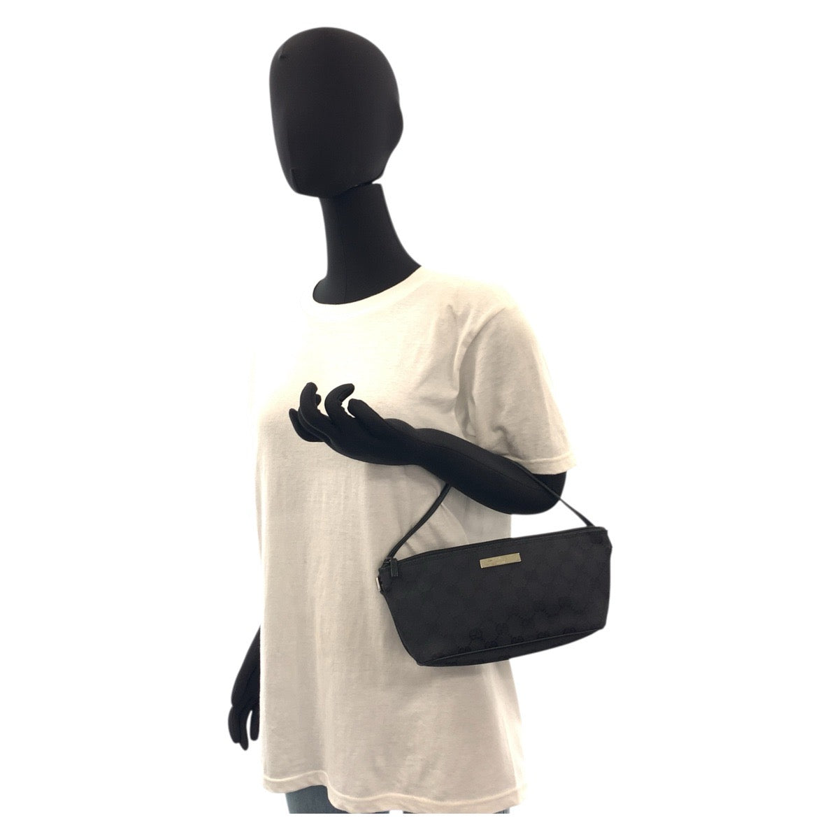 18140
GUCCI グッチ ブラック 黒 シルバー金具 GGキャンバス / レザー 039 1103 ハンドバッグ アクセサリーポーチ  レディース ABP38