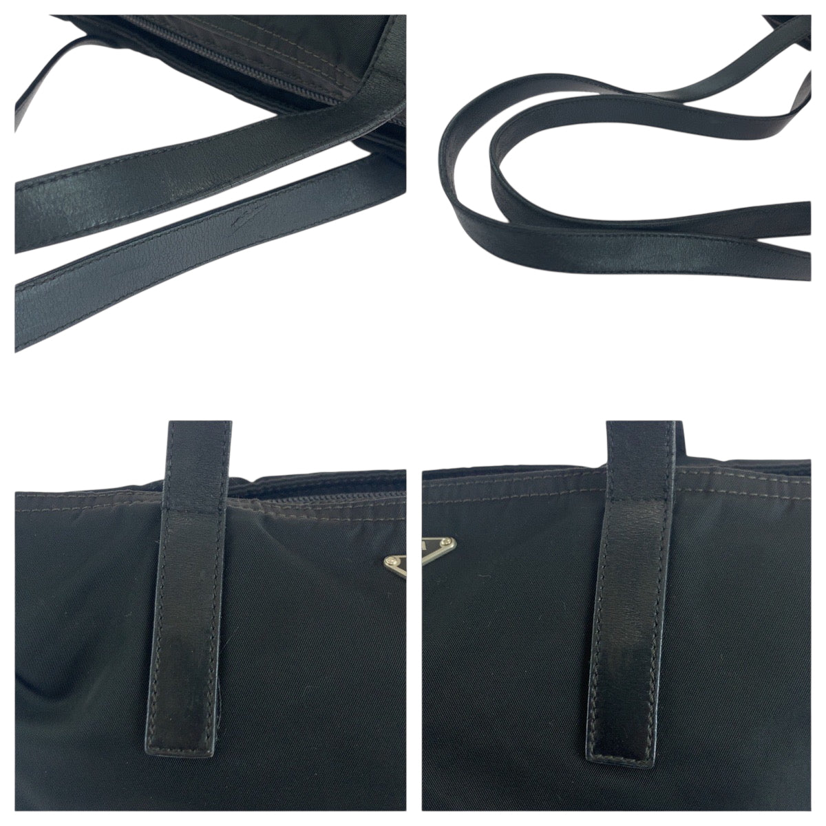 18141
PRADA プラダ テスート 三角ロゴプレート ブラック 黒 シルバー金具 ナイロン トートバッグ ショルダーバッグ  レディース ABP34