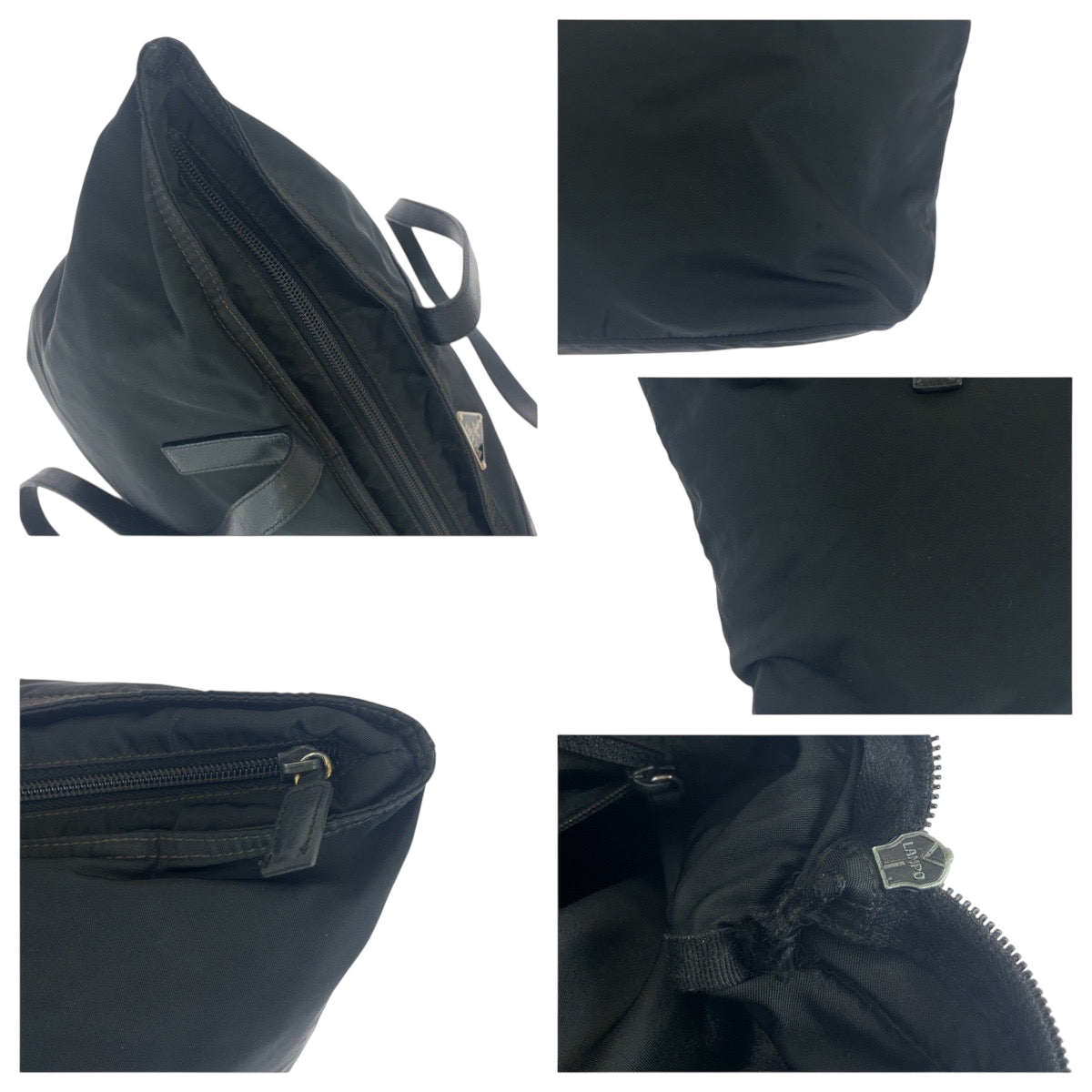 18141
PRADA プラダ テスート 三角ロゴプレート ブラック 黒 シルバー金具 ナイロン トートバッグ ショルダーバッグ  レディース ABP34