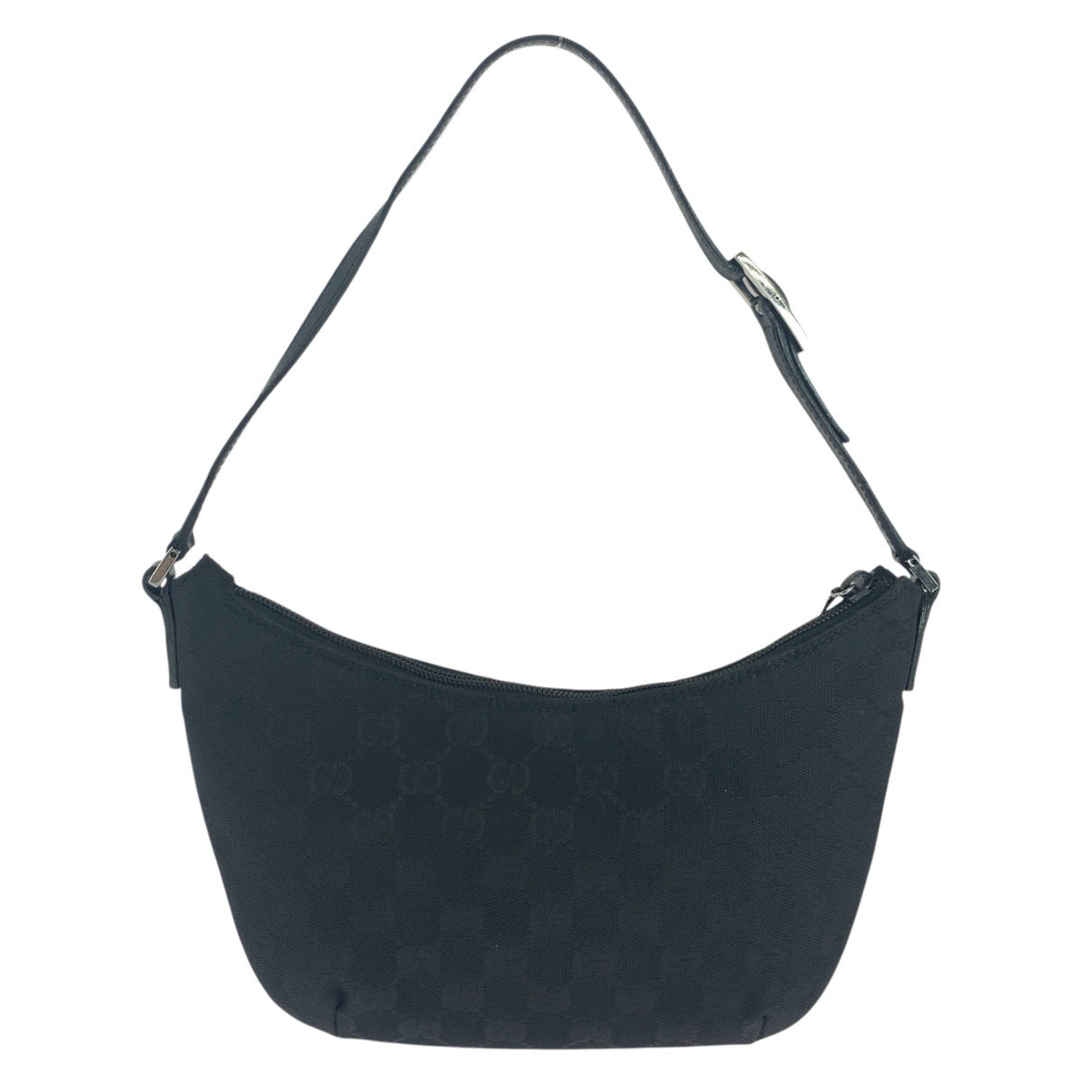 18142
GUCCI グッチ ブラック 黒 シルバー金具 GGキャンバス / レザー 32160 ショルダーバッグ  レディース ABP38