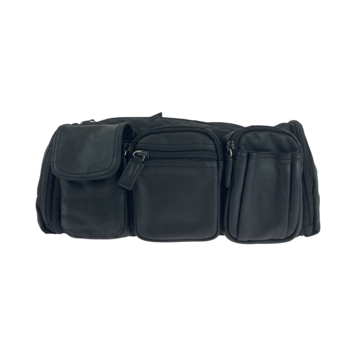 18143
PRADA プラダ テスート 三角ロゴプレート ブラック 黒 シルバー金具 ナイロン / レザー ウエストバッグ バムバッグ  メンズ