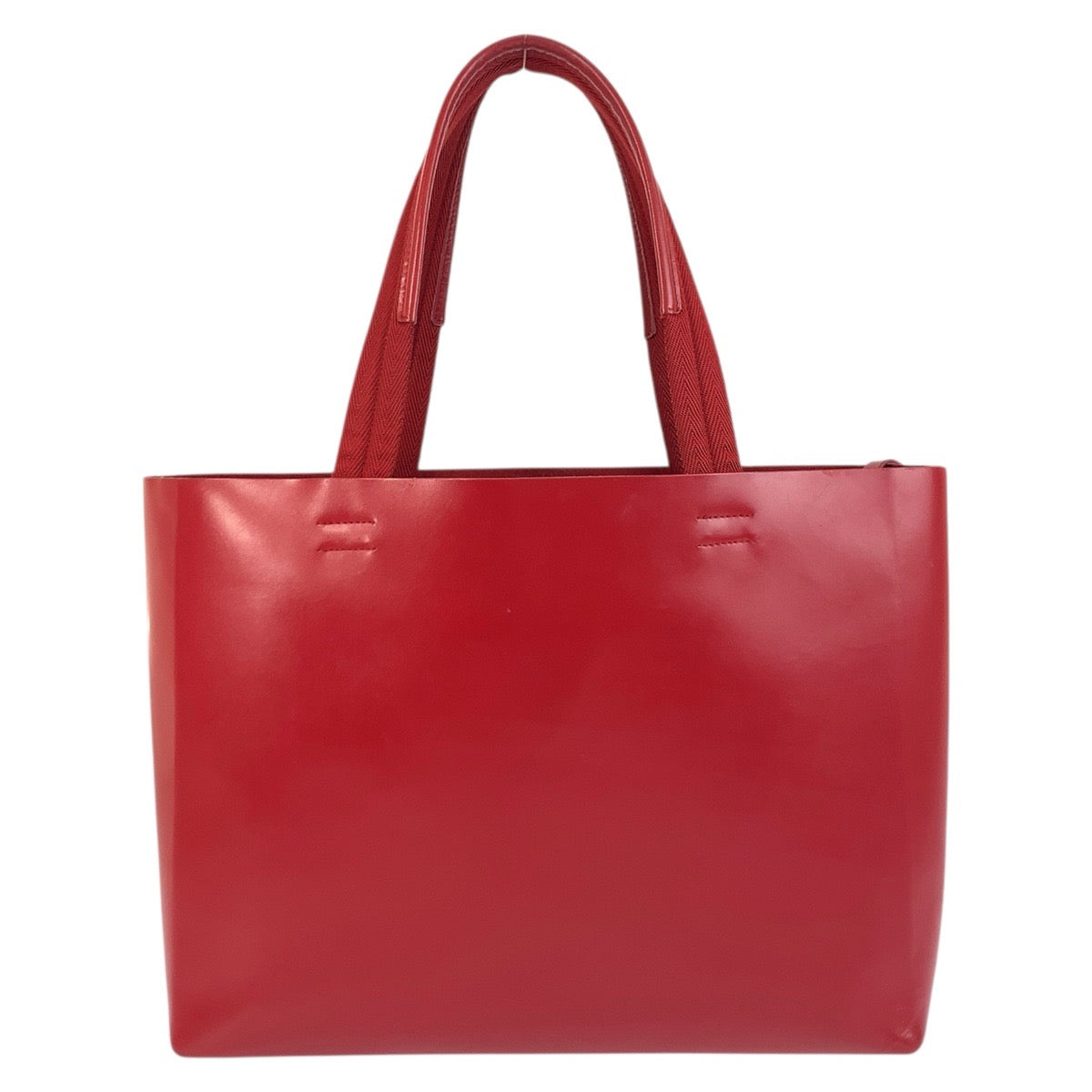 18144
PRADA プラダ ロゴ型抜き レッド レザー / スウェード トートバッグ ショルダーバッグ レディース ABP40