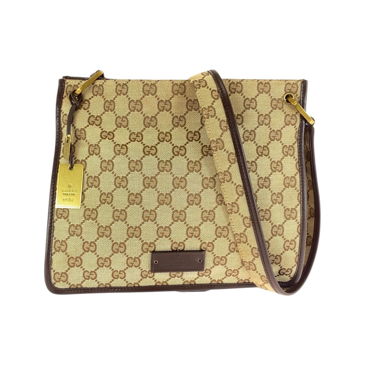 20129
GUCCI グッチ ベージュ ブラウン GGキャンバス / レザー 91762 ショルダーバッグ メッセンジャーバッグ レディース ABP29