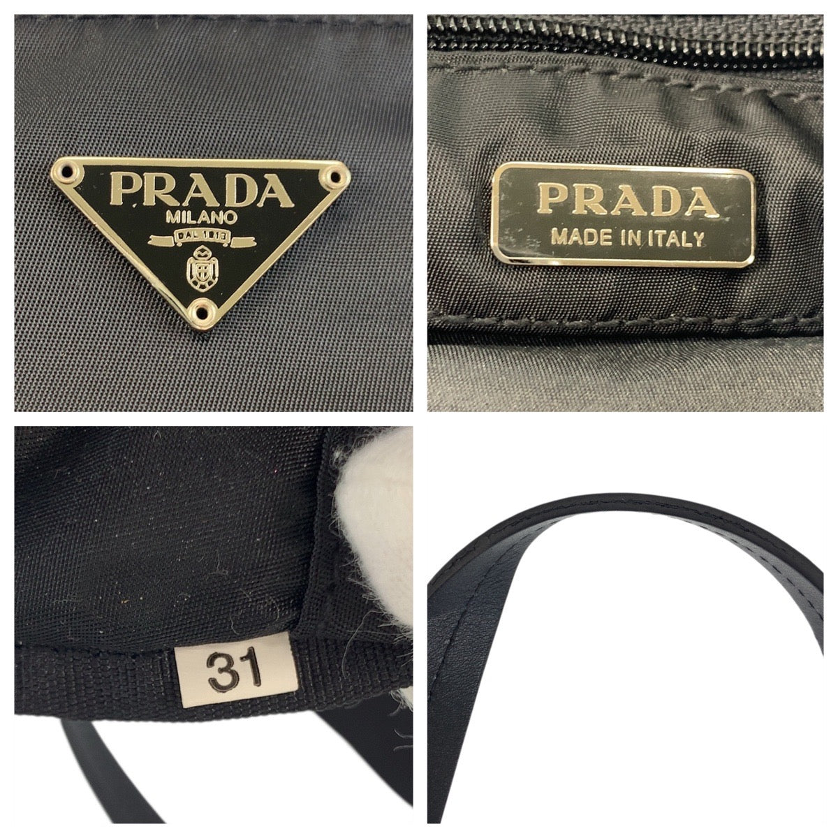 18145
PRADA プラダ テスート 三角ロゴプレート ナイロン / レザー トートバッグ ハンドバッグ  レディース A40