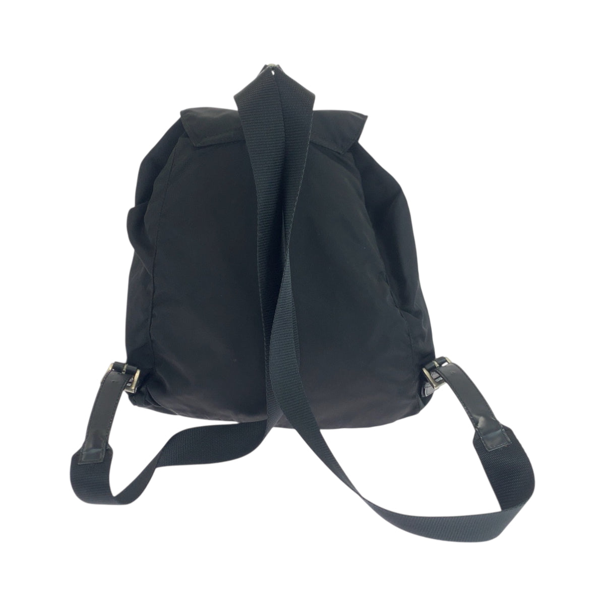 18146
PRADA プラダ テスート 三角ロゴプレート ブラック 黒 シルバー金具 ナイロン リュックサック バックパック  レディース ABP38