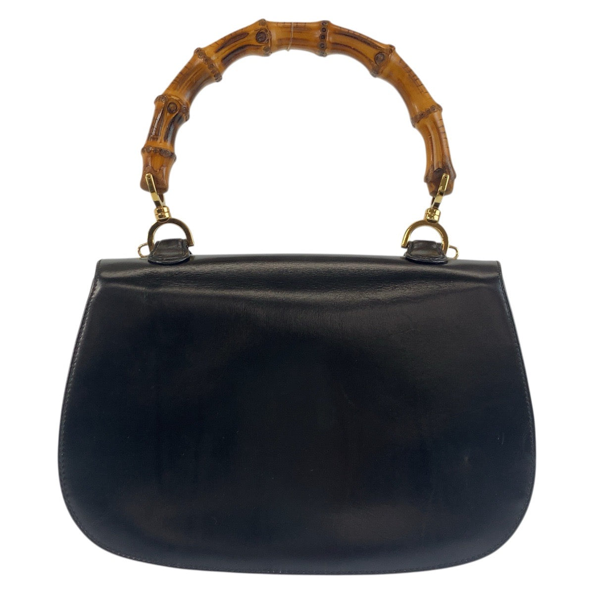 18148
GUCCI グッチ ヴィンテージ バンブー ブラック 黒 ゴールド金具 レザー 000 2684 ハンドバッグ ショルダーバッグ 2way  レディース ABP110