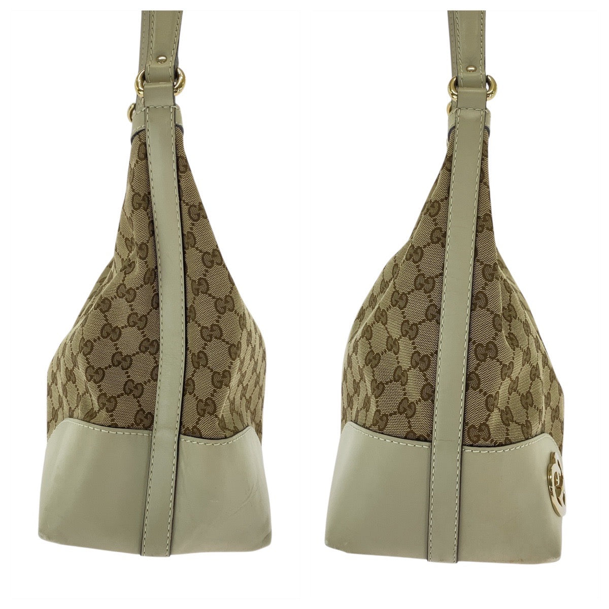 18151
GUCCI グッチ ラブリー ベージュ アイボリー ゴールド金具 GGキャンバス / レザー 257070 ホーボー ショルダーバッグ  レディース ABP48