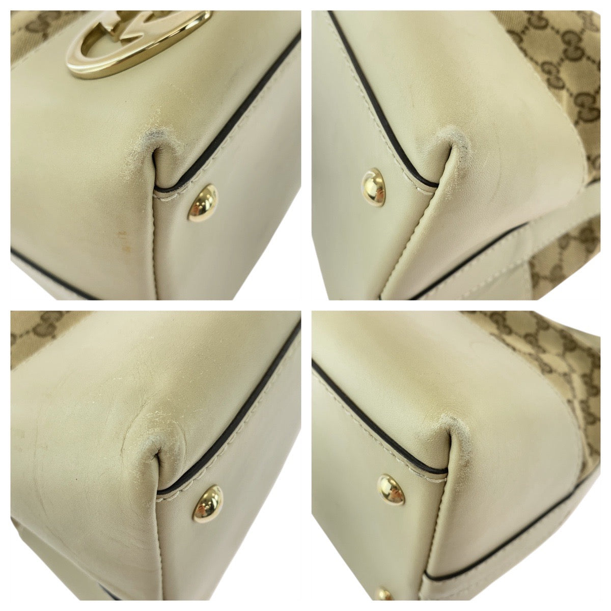 18151
GUCCI グッチ ラブリー ベージュ アイボリー ゴールド金具 GGキャンバス / レザー 257070 ホーボー ショルダーバッグ  レディース ABP48