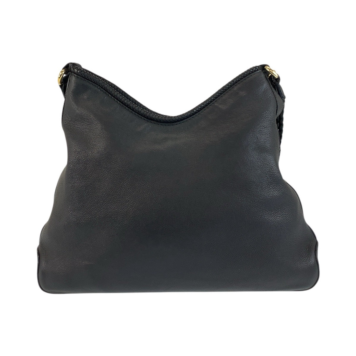 18152
GUCCI グッチ タッセル 編みこみ ブラック 黒 ゴールド金具 レザー 257026 ホーボー ショルダーバッグ  レディース