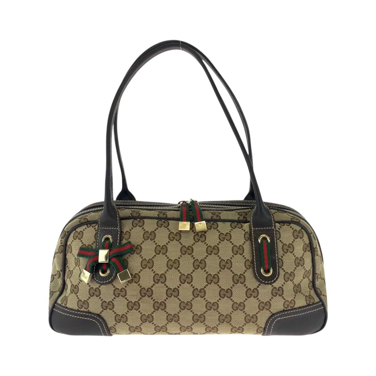 18153
GUCCI グッチ シェリーライン プリンシー ベージュ ブラウン ゴールド金具 GGキャンバス 461720 ハンドバッグ ショルダーバッグ  レディース ABP43