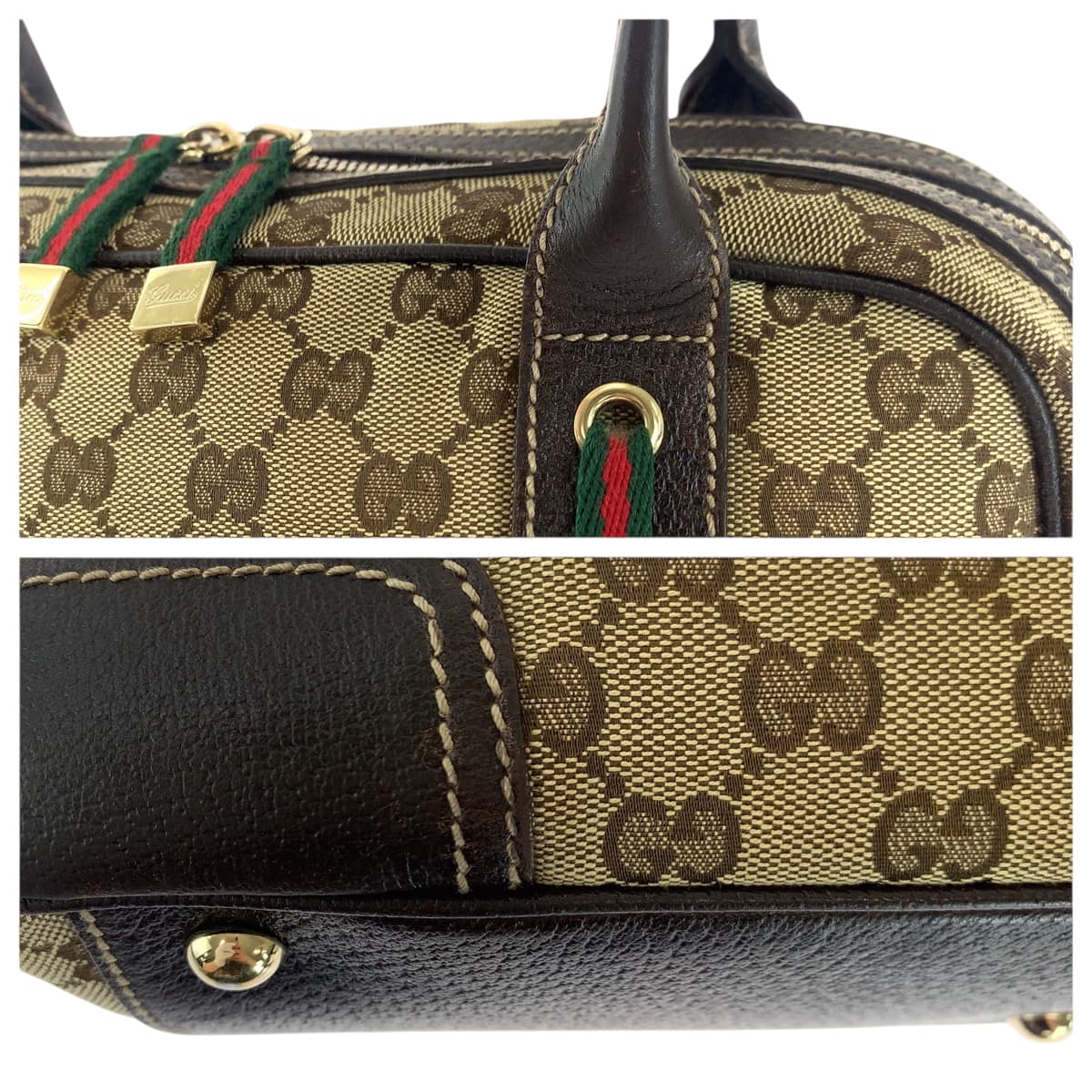 18153
GUCCI グッチ シェリーライン プリンシー ベージュ ブラウン ゴールド金具 GGキャンバス 461720 ハンドバッグ ショルダーバッグ  レディース ABP43