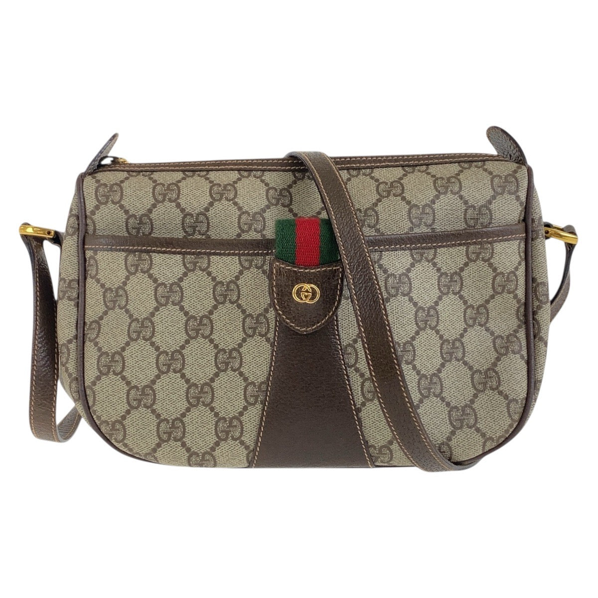 18155
GUCCI グッチ ヴィンテージ オールドグッチ シェリーライン べージュ ブラウン ゴールド金具 GGスプリームキャンバス / PVC 001 123 6177 ショルダーバッグ 斜め掛け  レディース AB36
