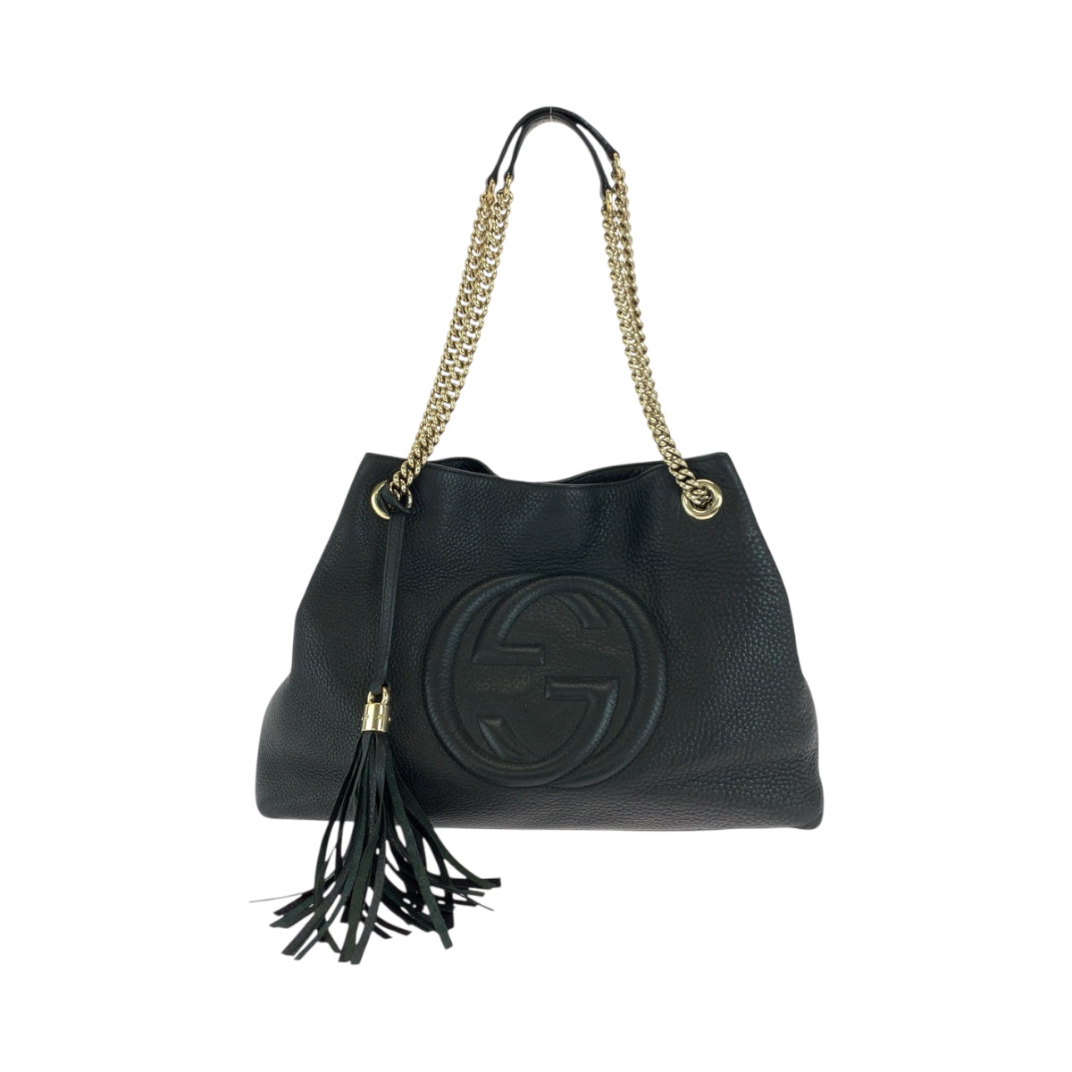 18156
GUCCI グッチ ソーホー インターロッキング ブラック 黒 ゴールド金具 レザー 308982 チェーンショルダーバッグ トートバッグ  レディース ABP80