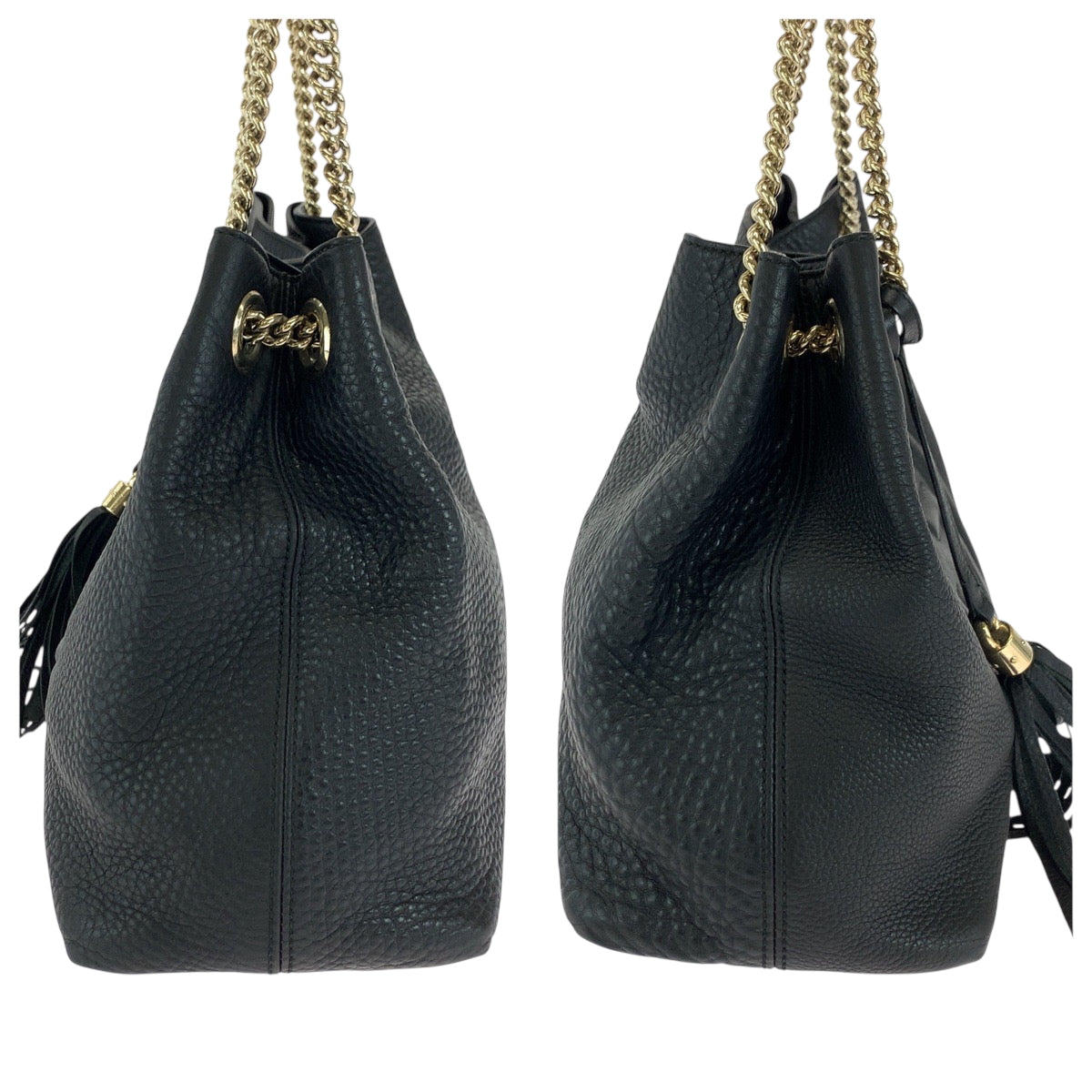 18156
GUCCI グッチ ソーホー インターロッキング ブラック 黒 ゴールド金具 レザー 308982 チェーンショルダーバッグ トートバッグ  レディース ABP80