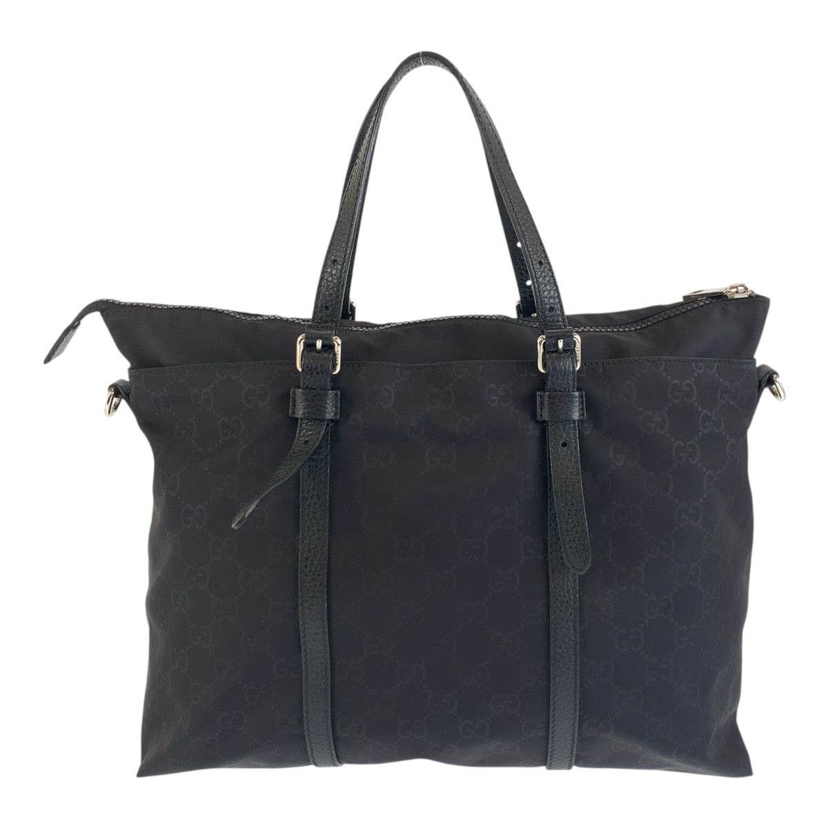 18157
GUCCI グッチ GG柄 ブラック 黒 シルバー金具 ナイロン 387067 トートバッグ ショルダーバッグ 2way ビジネスバッグ  メンズ A62