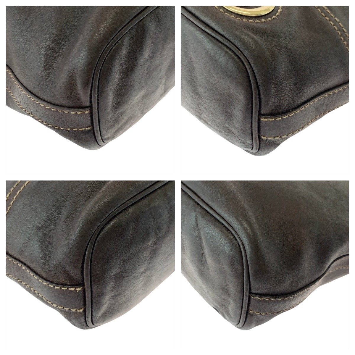 18158
GUCCI グッチ インターロッキング ブラウン ゴールド金具 レザー 182491 ショルダーバッグ  レディース ABP35