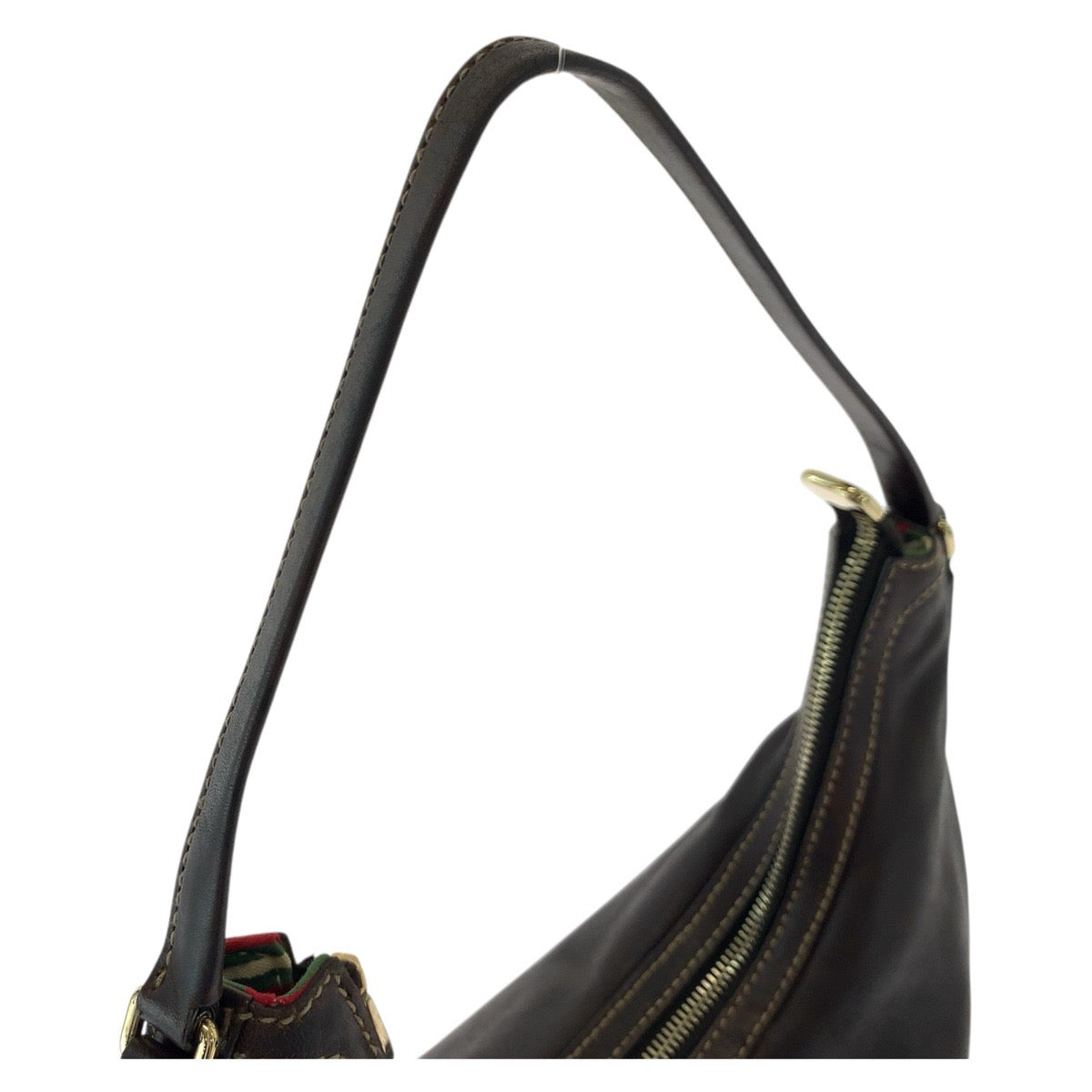 18158
GUCCI グッチ インターロッキング ブラウン ゴールド金具 レザー 182491 ショルダーバッグ  レディース ABP35