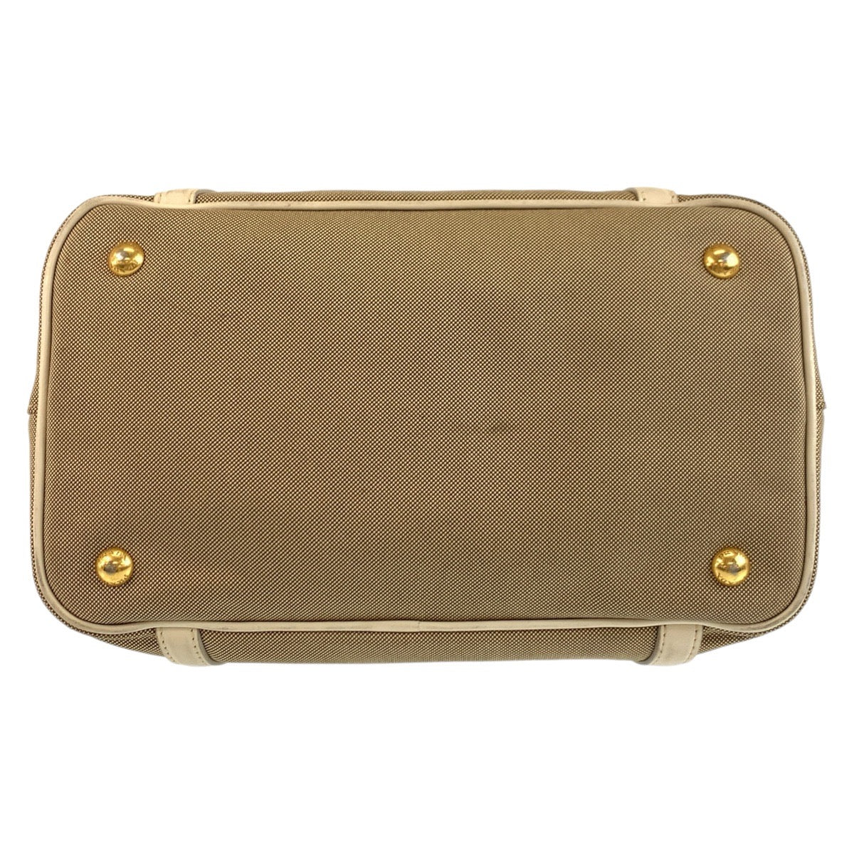 18159
PRADA プラダ ロゴジャガード ベージュ ゴールド金具 キャンバス / レザー トートバッグ ショルダーバッグ 2way  レディース AB43