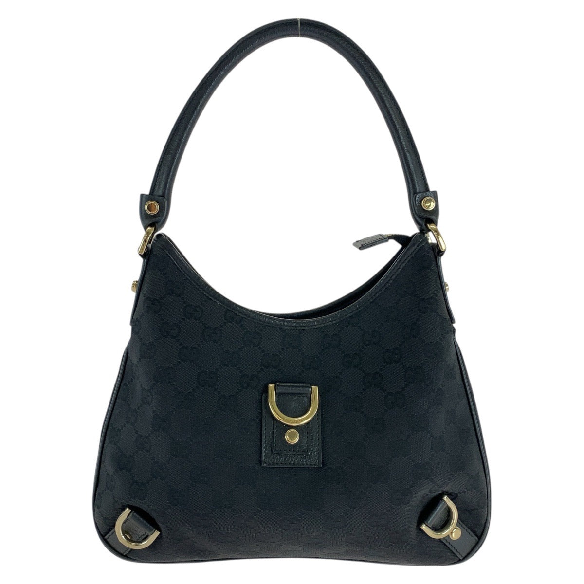 18160
GUCCI グッチ アビー ブラック 黒 ゴールド金具 GGキャンバス / レザー 130738 ホーボー ショルダーバッグ ハンドバッグ  レディース