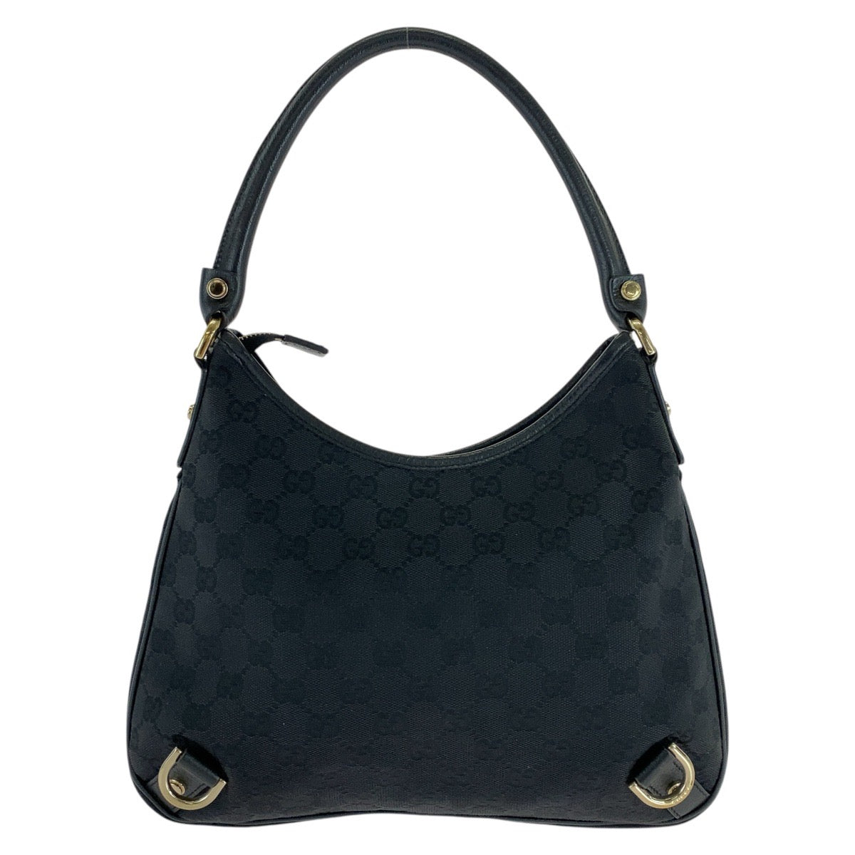 18160
GUCCI グッチ アビー ブラック 黒 ゴールド金具 GGキャンバス / レザー 130738 ホーボー ショルダーバッグ ハンドバッグ  レディース