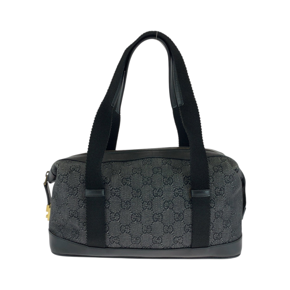 18161
GUCCI グッチ ブラック 黒 ゴールド金具 GGキャンバス 92734 ショルダーバッグ ボストンバッグ ハンドバッグ  レディース A48