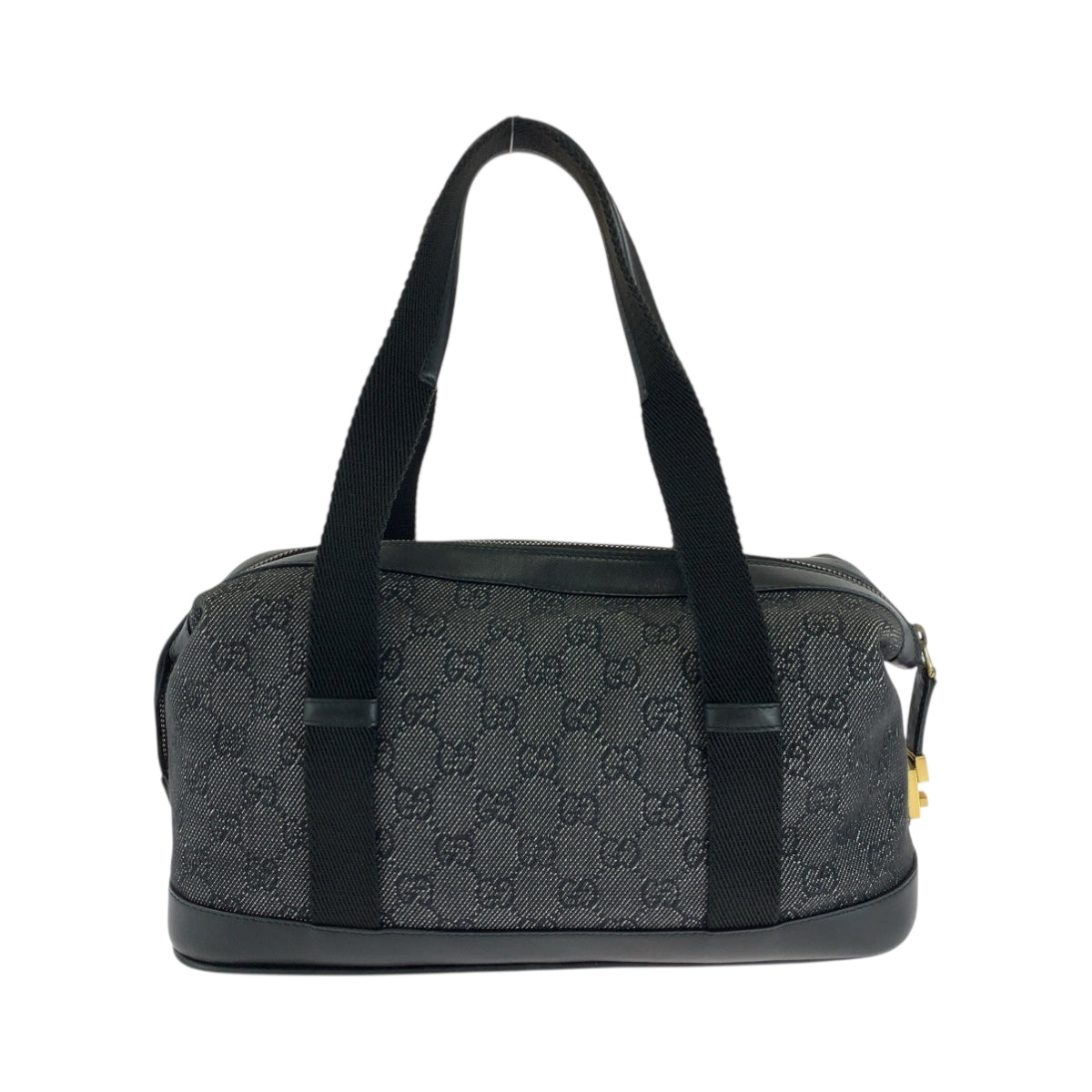 18161
GUCCI グッチ ブラック 黒 ゴールド金具 GGキャンバス 92734 ショルダーバッグ ボストンバッグ ハンドバッグ  レディース A48