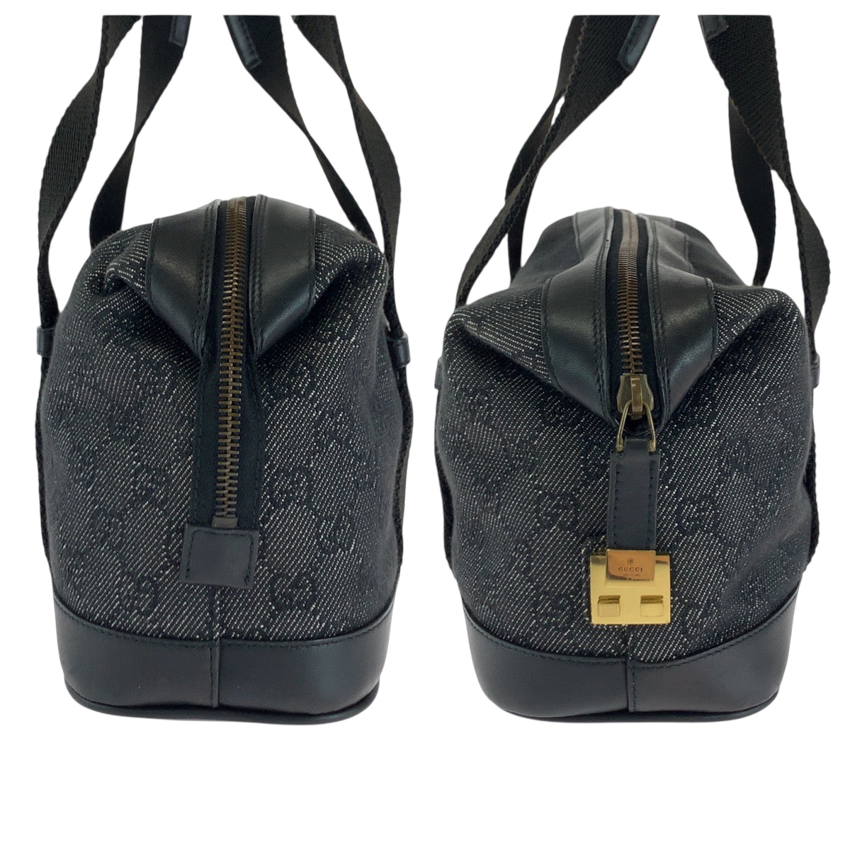 18161
GUCCI グッチ ブラック 黒 ゴールド金具 GGキャンバス 92734 ショルダーバッグ ボストンバッグ ハンドバッグ  レディース A48