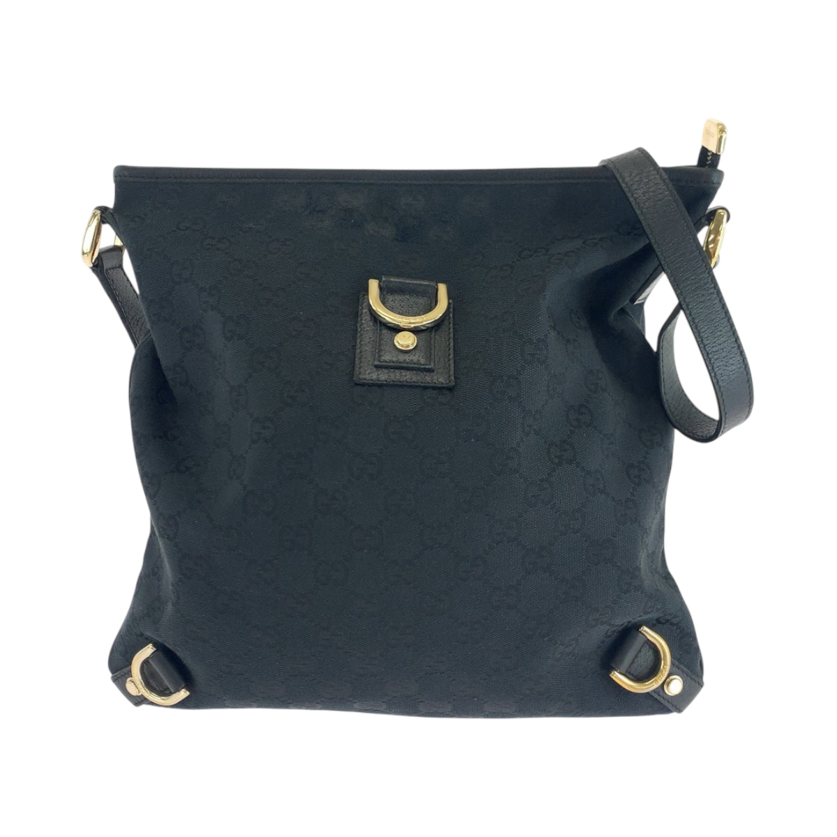 18162
GUCCI グッチ アビー ブラック 黒 ゴールド金具 GGキャンバス 131326 ショルダーバッグ 斜め掛け  レディース AB34