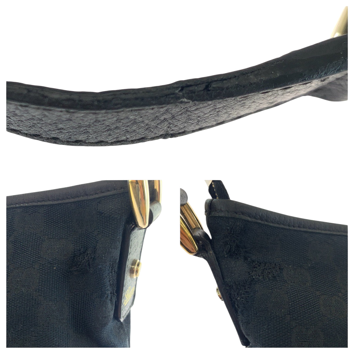18162
GUCCI グッチ アビー ブラック 黒 ゴールド金具 GGキャンバス 131326 ショルダーバッグ 斜め掛け  レディース AB34