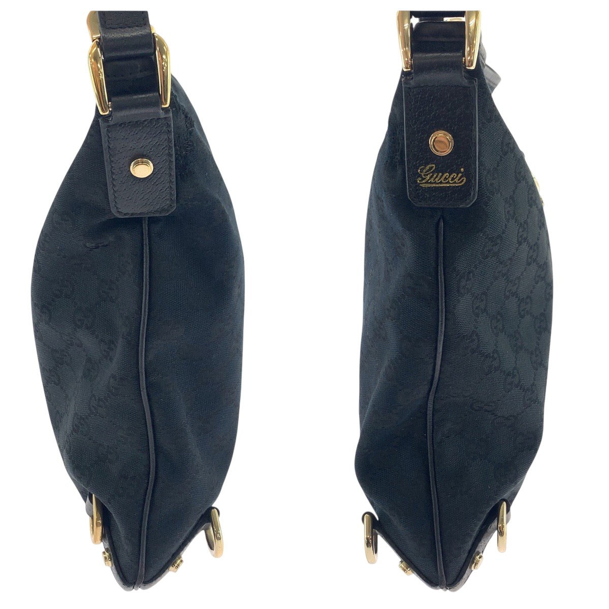 18162
GUCCI グッチ アビー ブラック 黒 ゴールド金具 GGキャンバス 131326 ショルダーバッグ 斜め掛け  レディース AB34