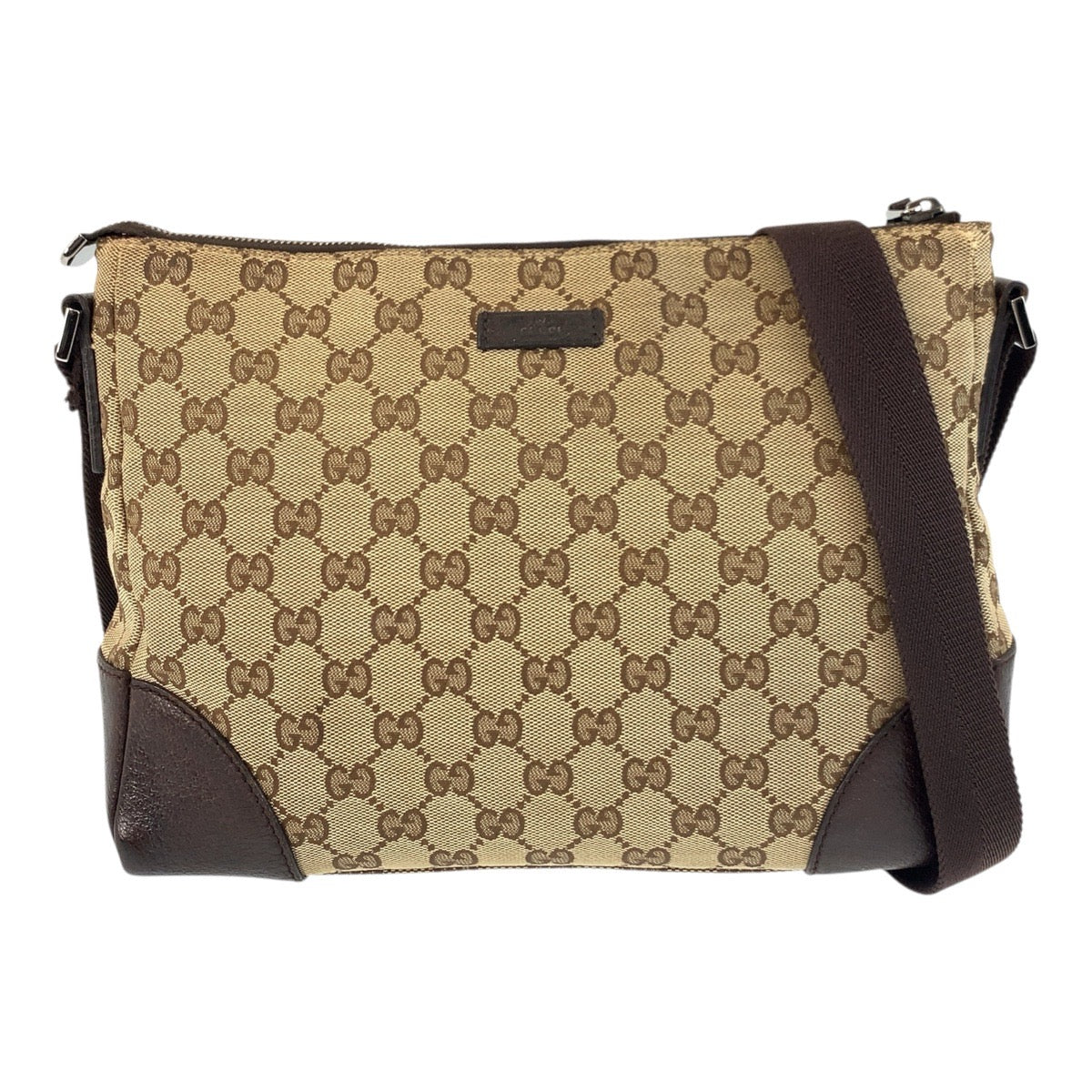 18166
GUCCI グッチ ベージュ ブラウン GGキャンバス / レザー 114273 ショルダーバッグ メッセンジャーバッグ レディース ABP43