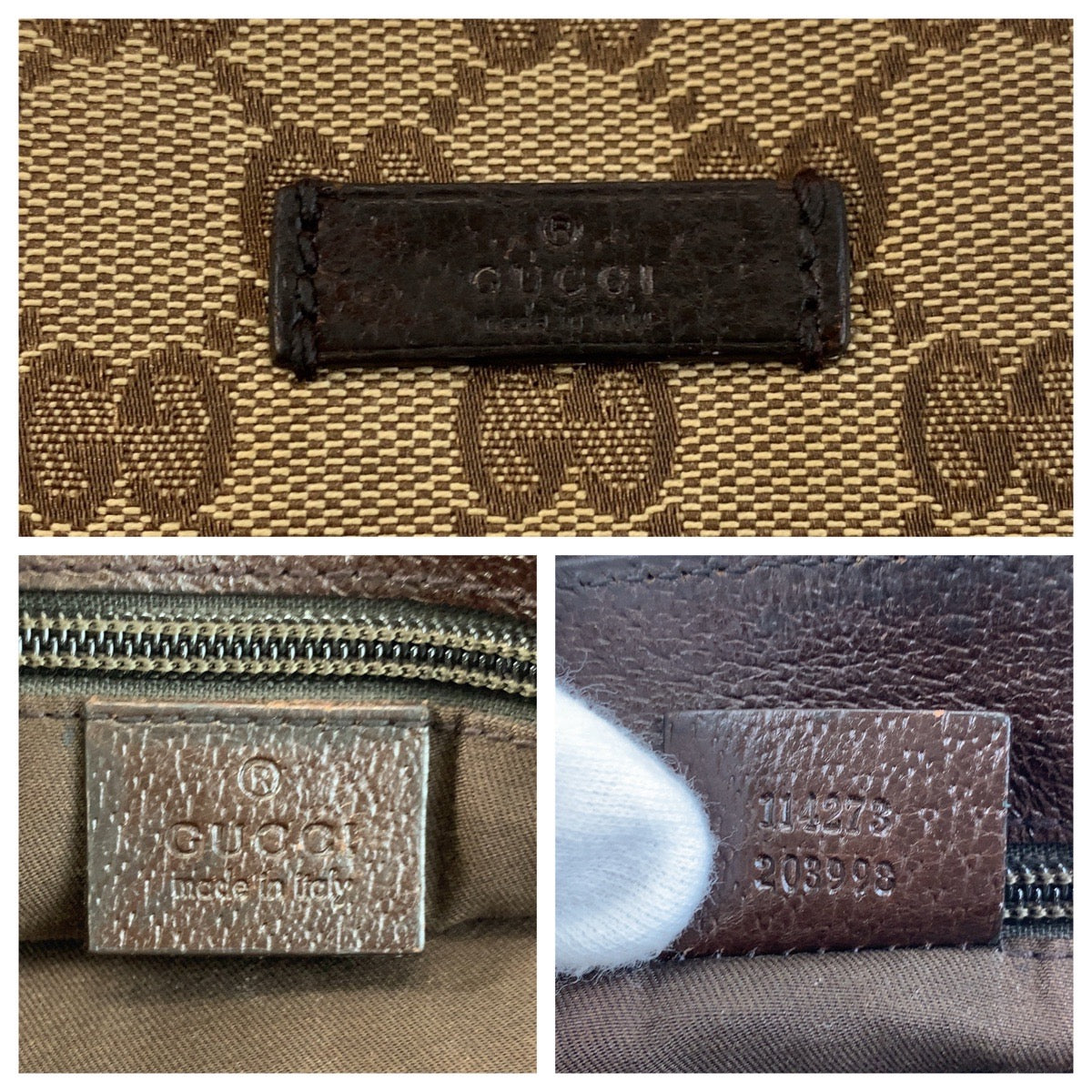 18166
GUCCI グッチ ベージュ ブラウン GGキャンバス / レザー 114273 ショルダーバッグ メッセンジャーバッグ レディース ABP43