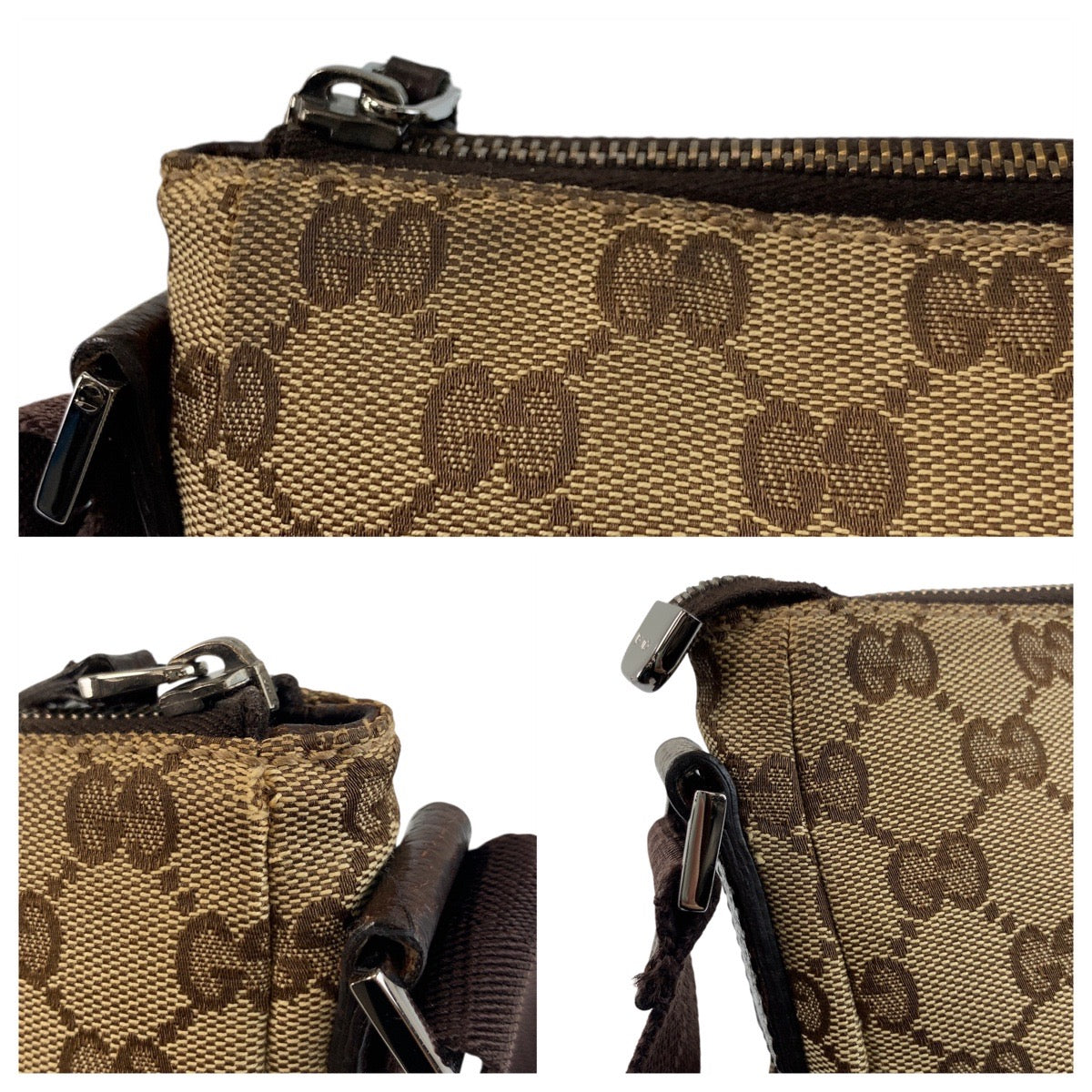 18166
GUCCI グッチ ベージュ ブラウン GGキャンバス / レザー 114273 ショルダーバッグ メッセンジャーバッグ レディース ABP43