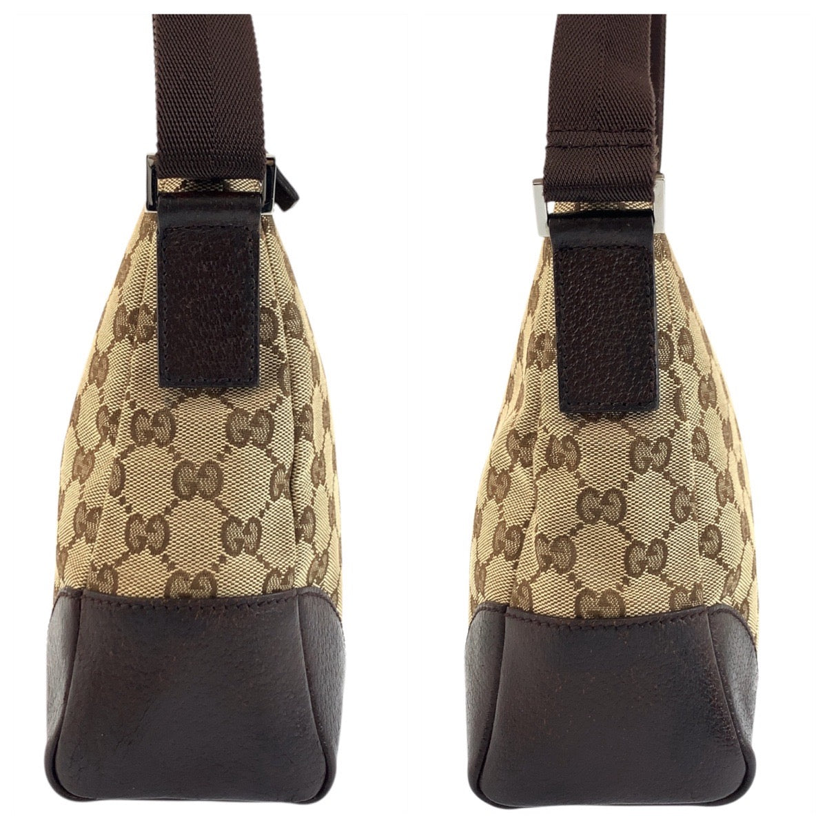 18166
GUCCI グッチ ベージュ ブラウン GGキャンバス / レザー 114273 ショルダーバッグ メッセンジャーバッグ レディース ABP43